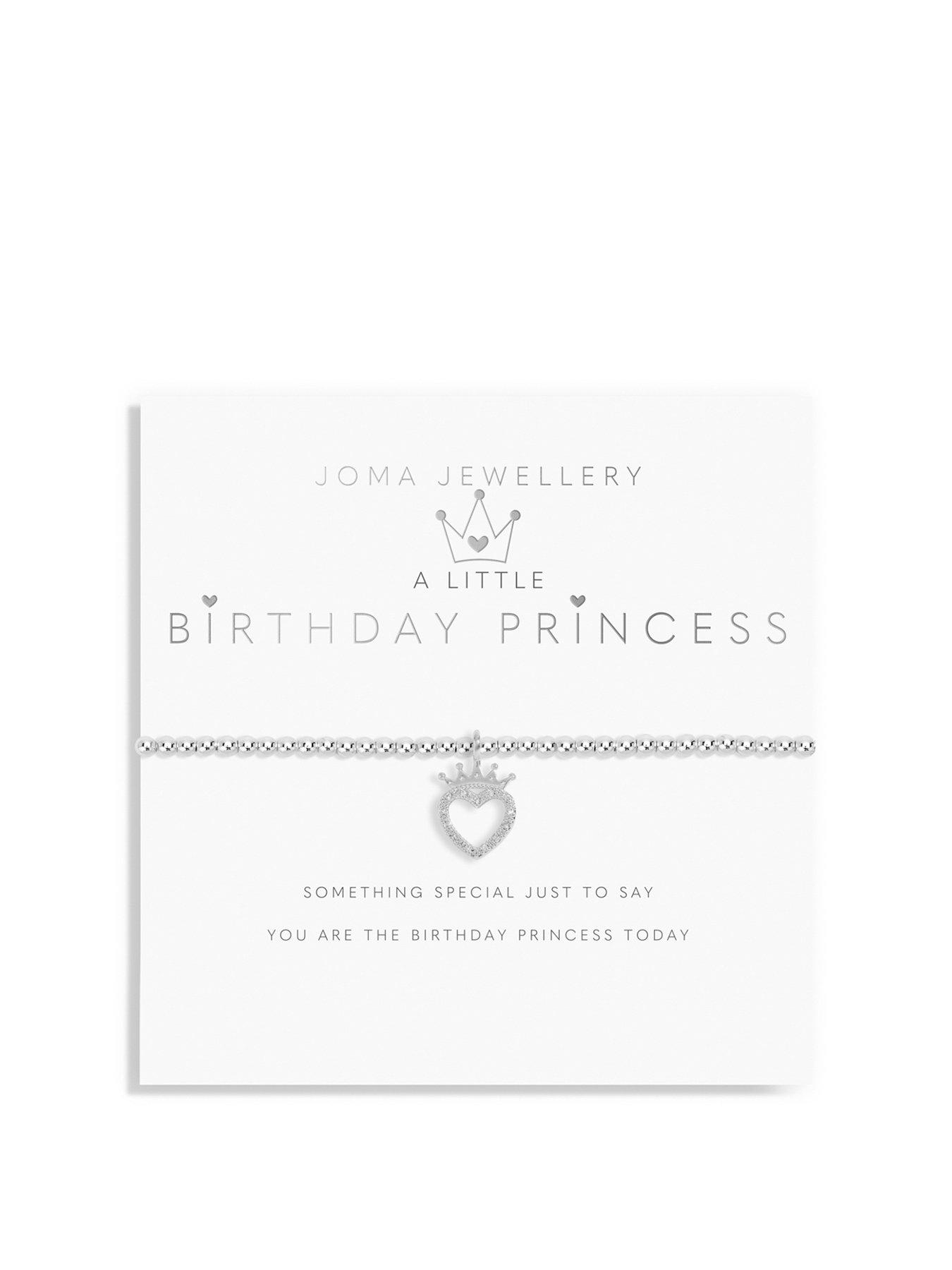 Product photograph of Joma Jewellery Childrens A Little Birthday Princess Bracelet In Silver Plating from very.co.uk