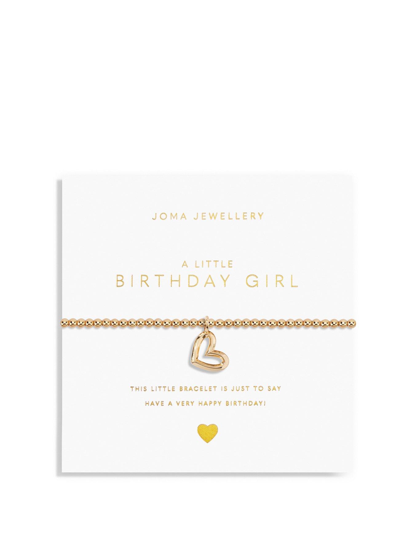 Product photograph of Joma Jewellery A Little Birthday Girl Bracelet In Gold Plating from very.co.uk