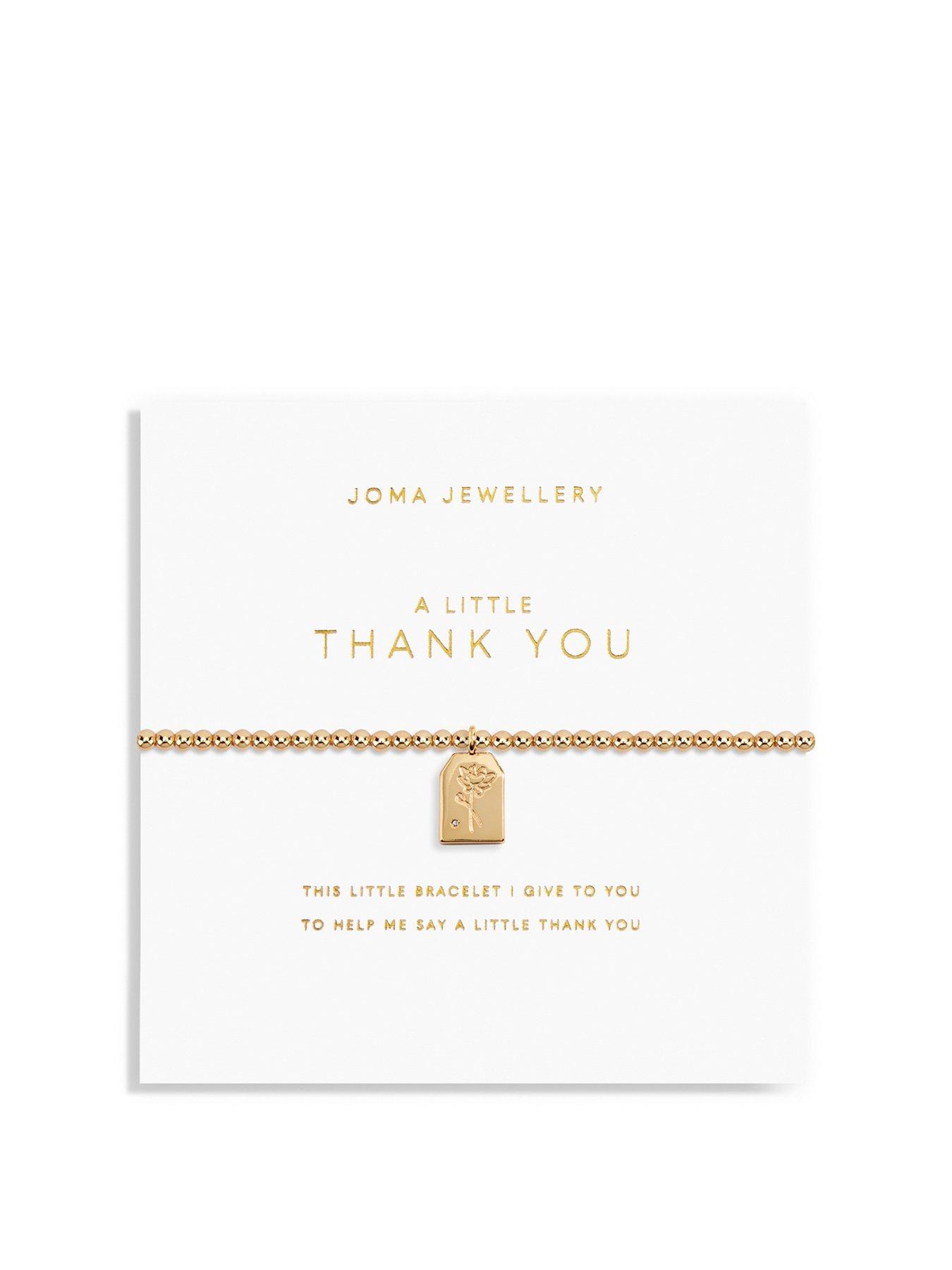 Product photograph of Joma Jewellery A Little Thank You Bracelet In Gold Plating from very.co.uk