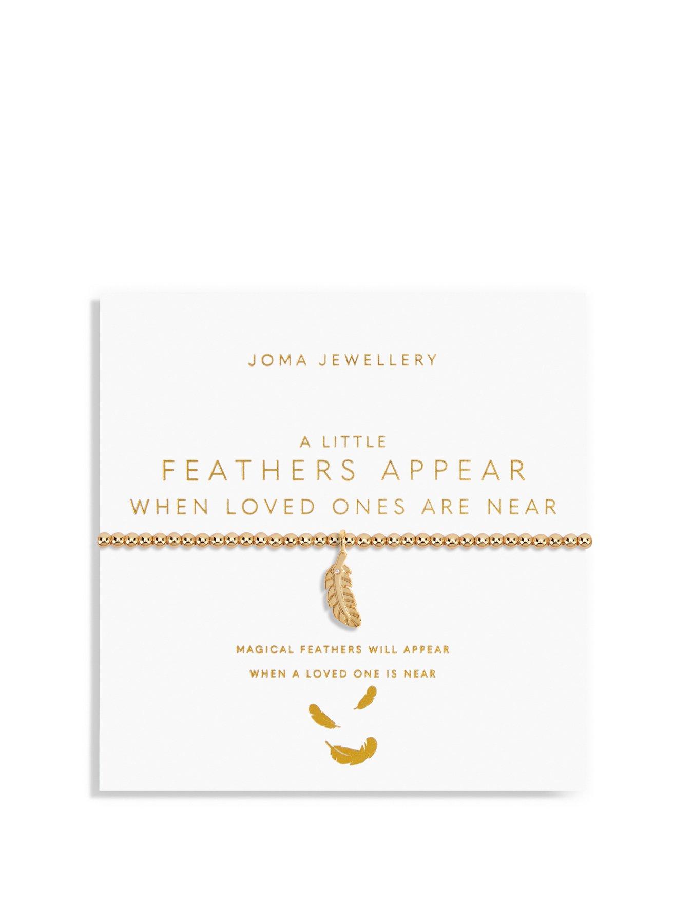 Product photograph of Joma Jewellery Gold A Little Feathers Appear When Loved Ones Are Near Bracelet from very.co.uk