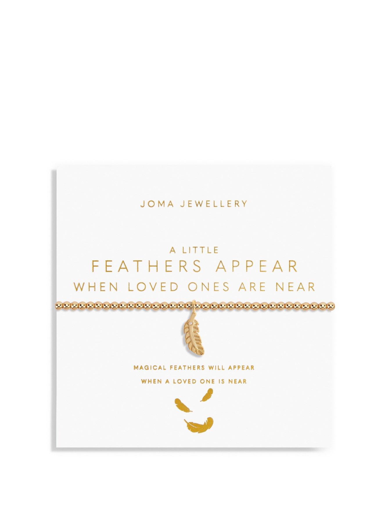 Product photograph of Joma Jewellery A Little Feathers Appear When Loved Ones Are Near Bracelet In Gold Plating from very.co.uk