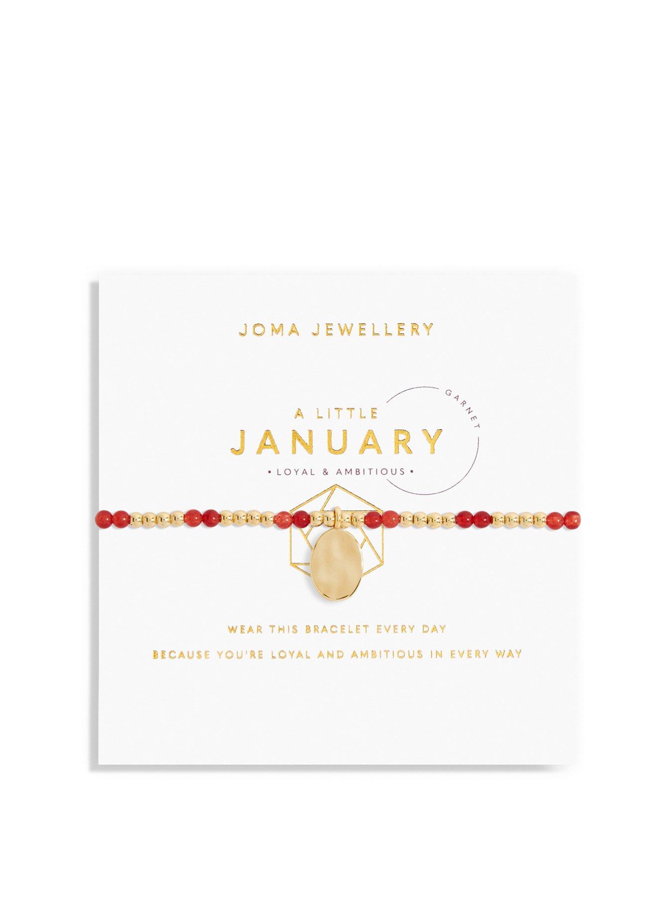 Product photograph of Joma Jewellery January A Little Birthstone Bracelet In Gold Plating from very.co.uk