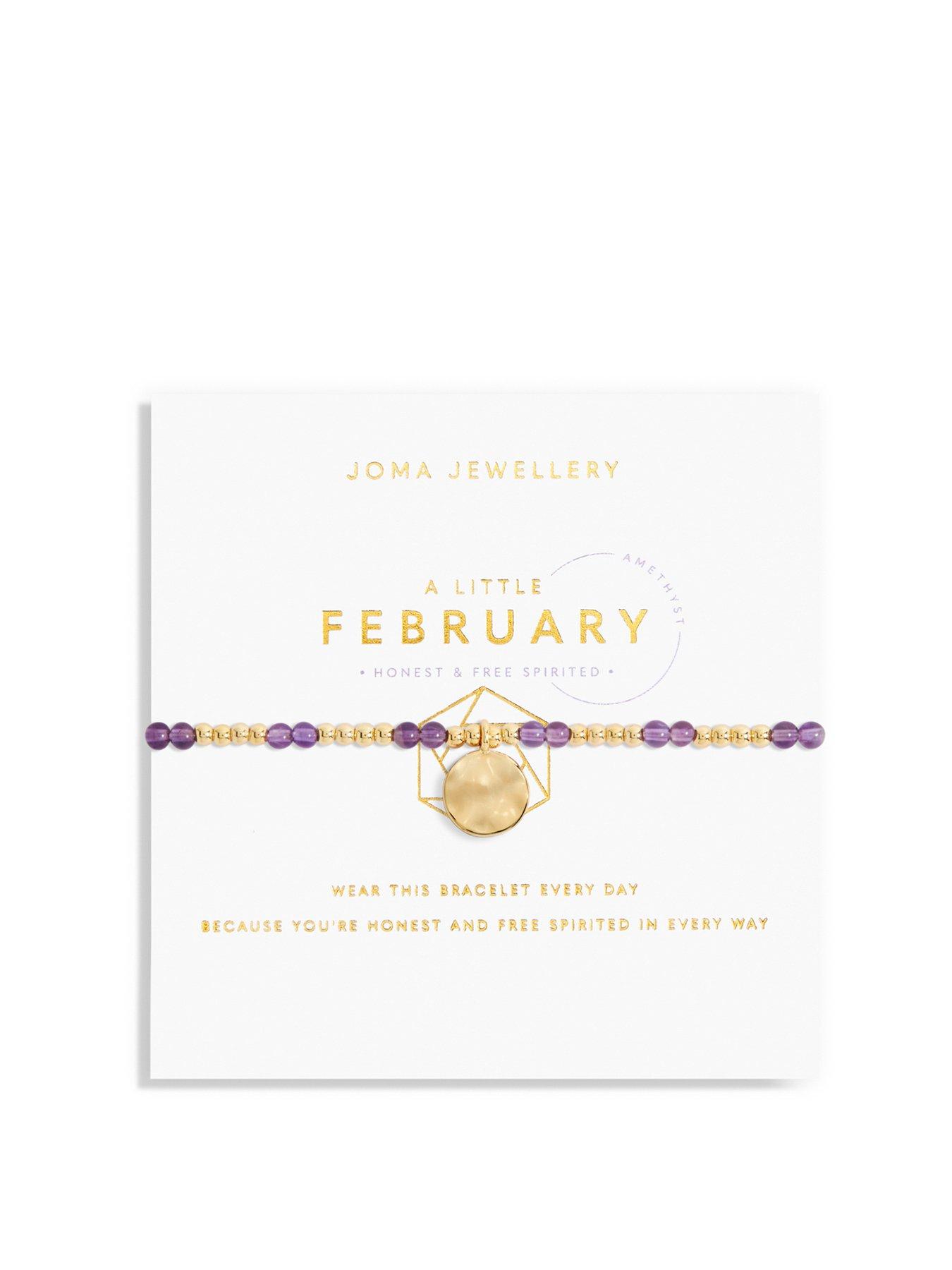 Product photograph of Joma Jewellery A Little February Birthstone Bracelet from very.co.uk