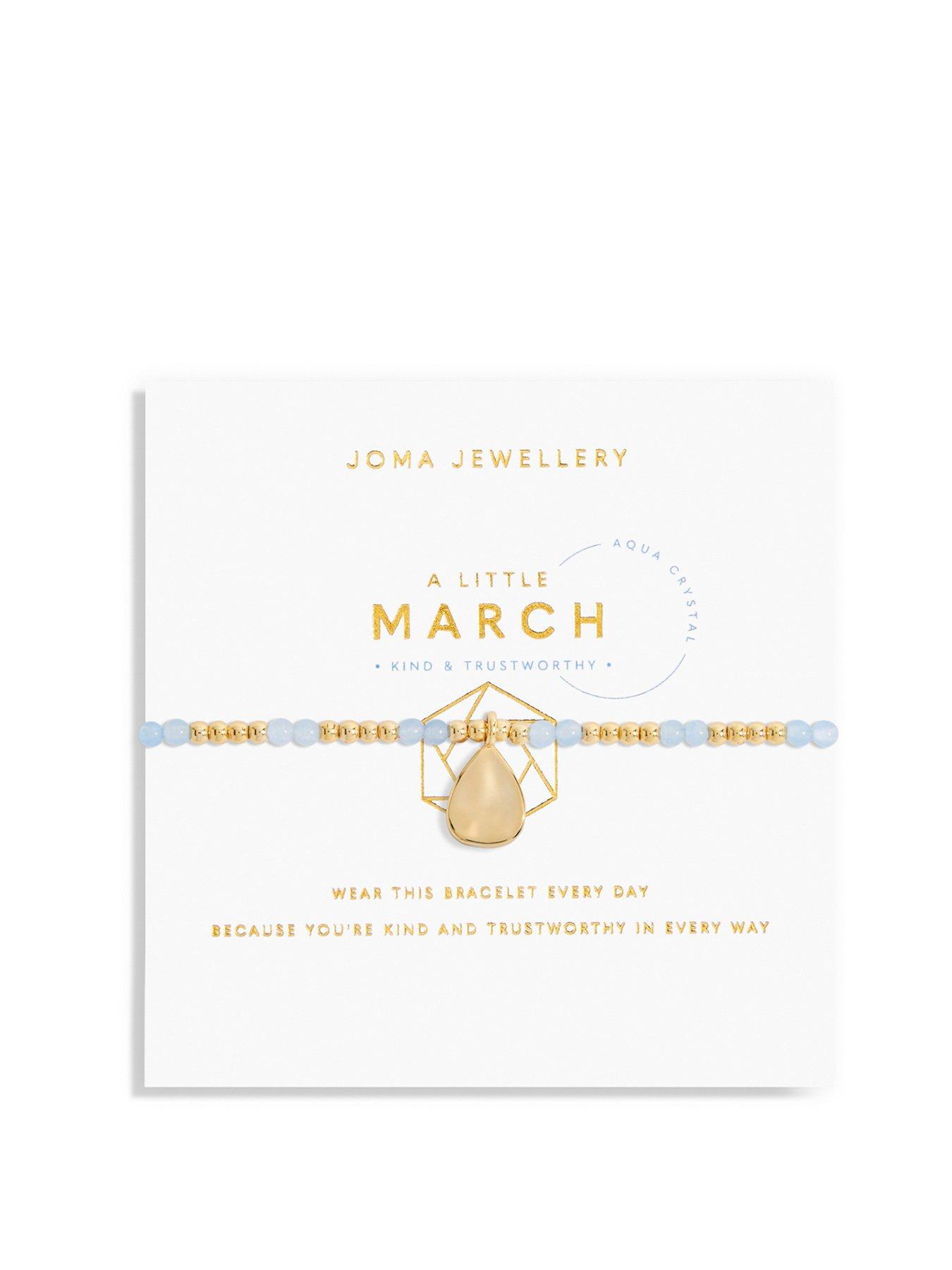 Product photograph of Joma Jewellery March A Little Birthstone Bracelet In Gold Plating from very.co.uk