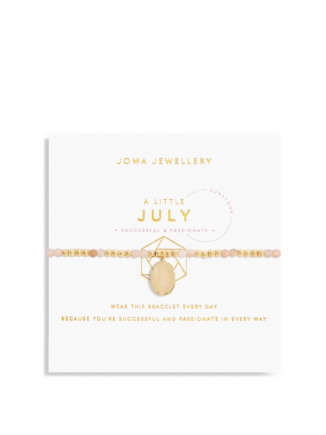 Product photograph of Joma Jewellery July A Little Birthstone Bracelet In Gold Plating from very.co.uk