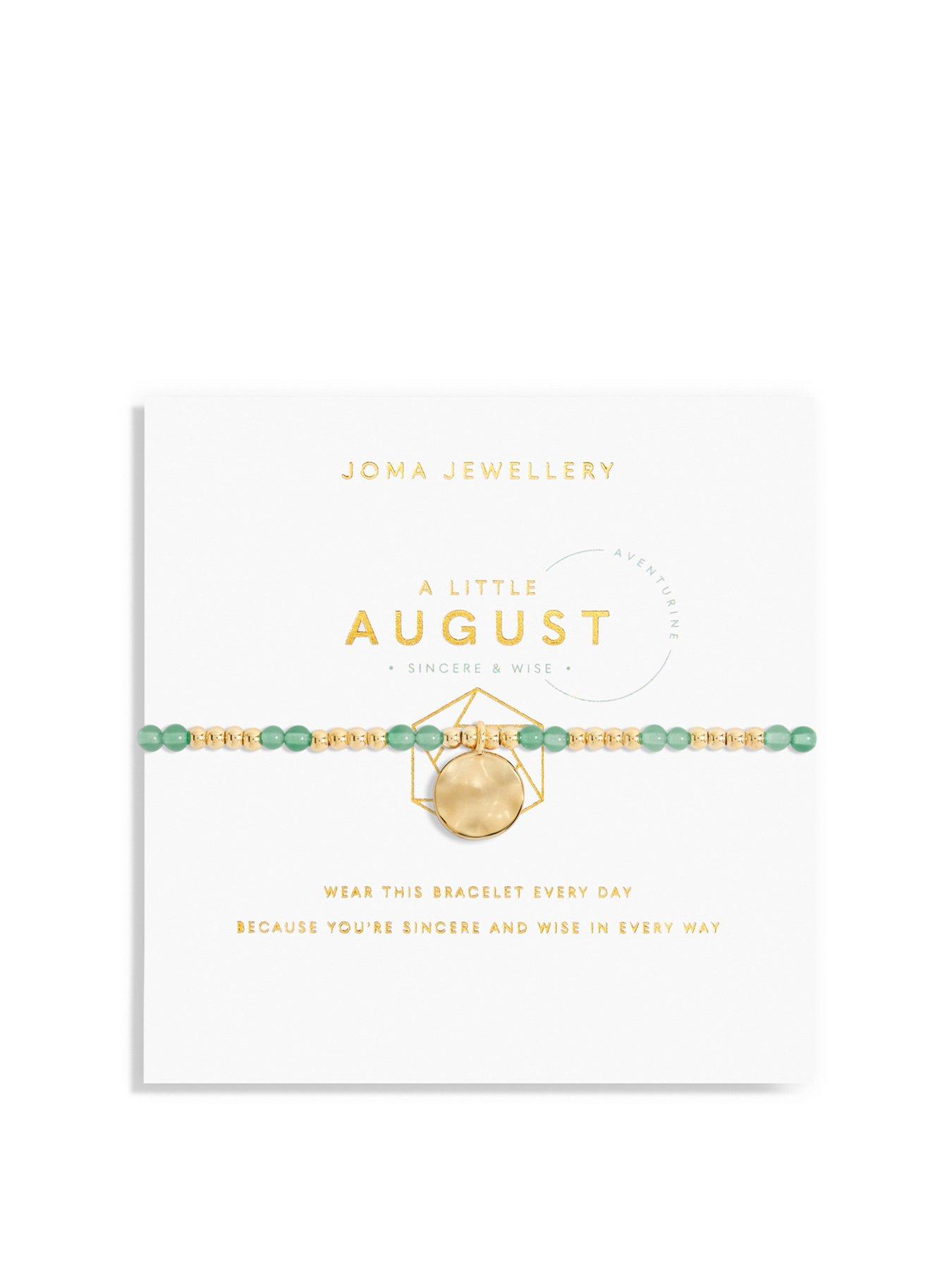 Product photograph of Joma Jewellery August A Little Birthstone Bracelet In Gold Plating from very.co.uk