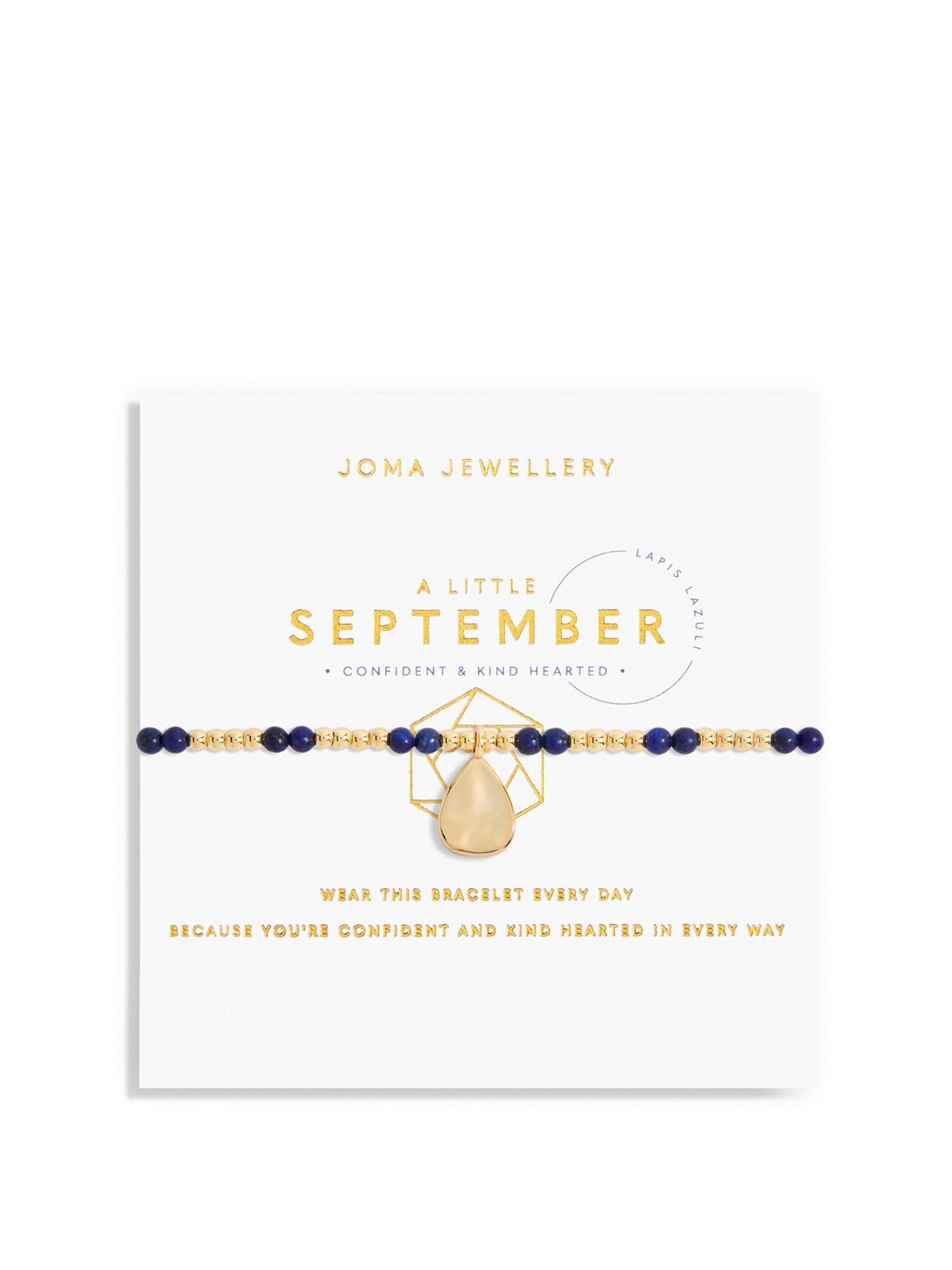Product photograph of Joma Jewellery September A Little Birthstone Bracelet In Gold Plating from very.co.uk