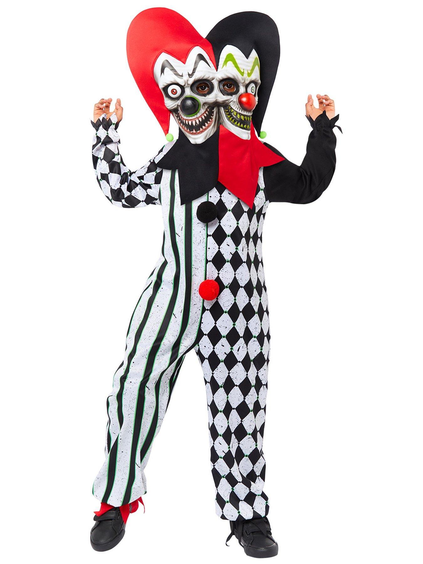 Halloween Child 2 Faced Jester Clown Costume very