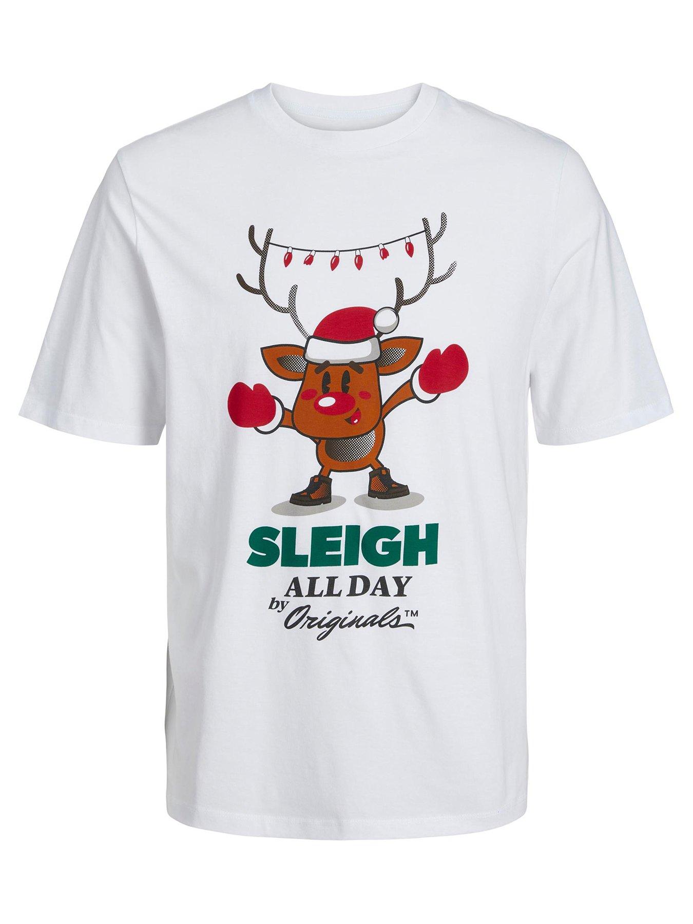 Jack Jones Junior Boys Christmas Sleigh All Day Print Tshirt