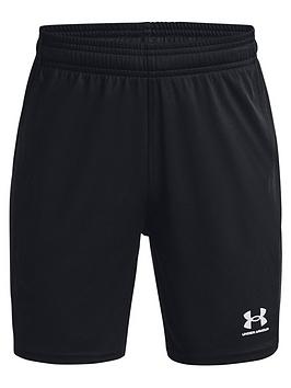 under armour boys challenger knit shorts - black/white