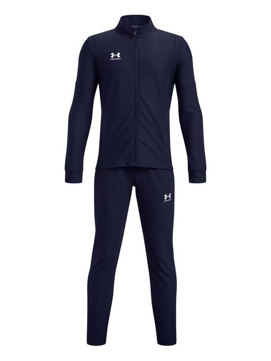 front image of under-armour-boys-challenger-tracksuit-navy