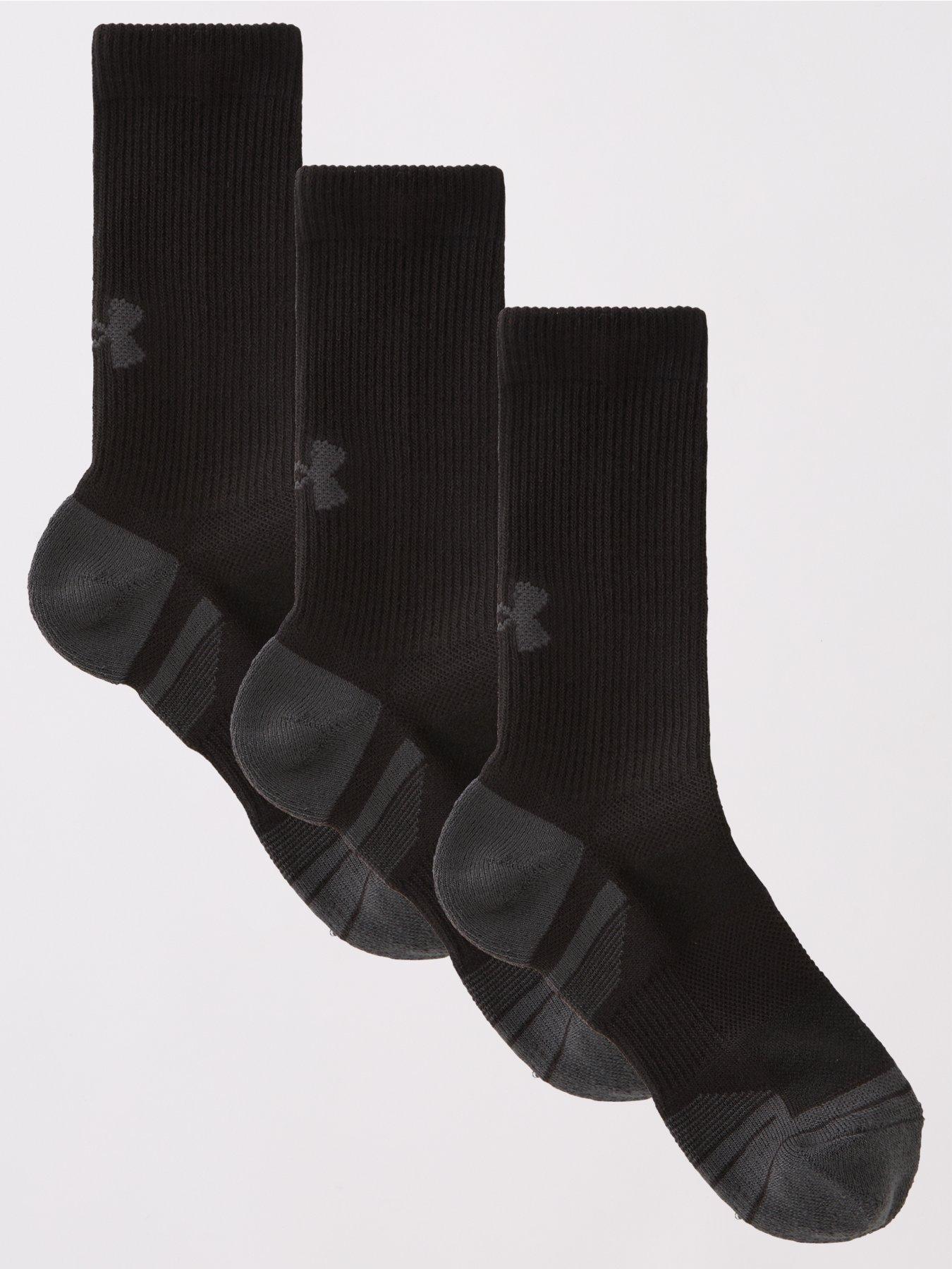 UNDER ARMOUR Kids Performance Tech 3 Pack Crew Socks - Black