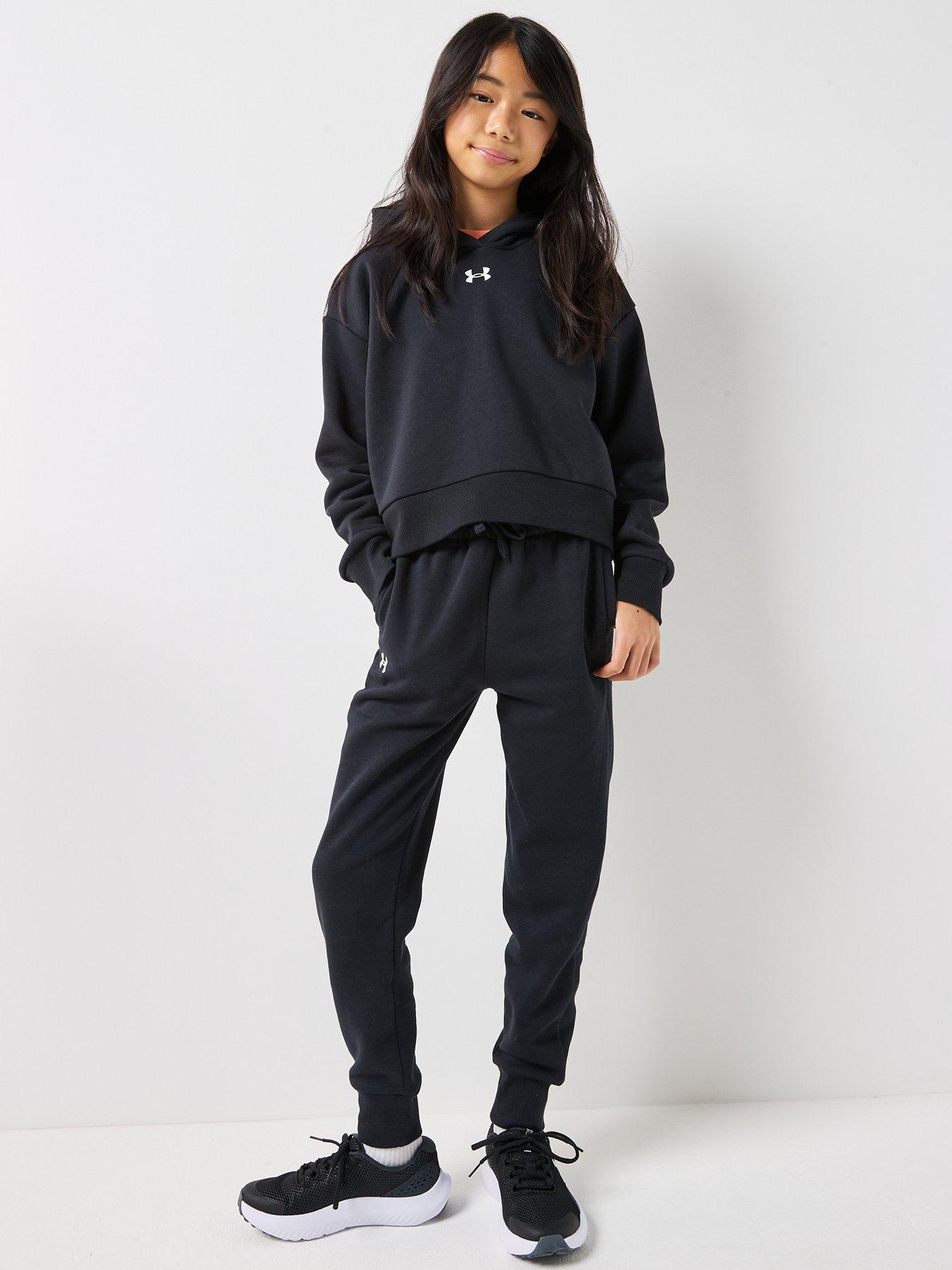 Image 3 of 6 of UNDER ARMOUR Girls Rival Fleece Joggers - Black/White