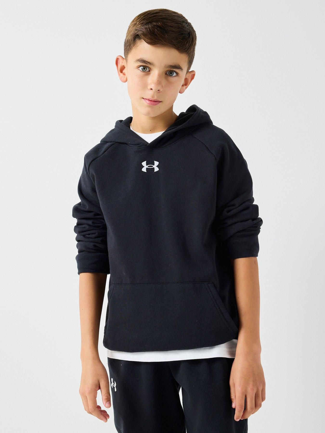 Image 1 of 6 of UNDER ARMOUR Boys Rival Fleece Hoodie - Black/White
