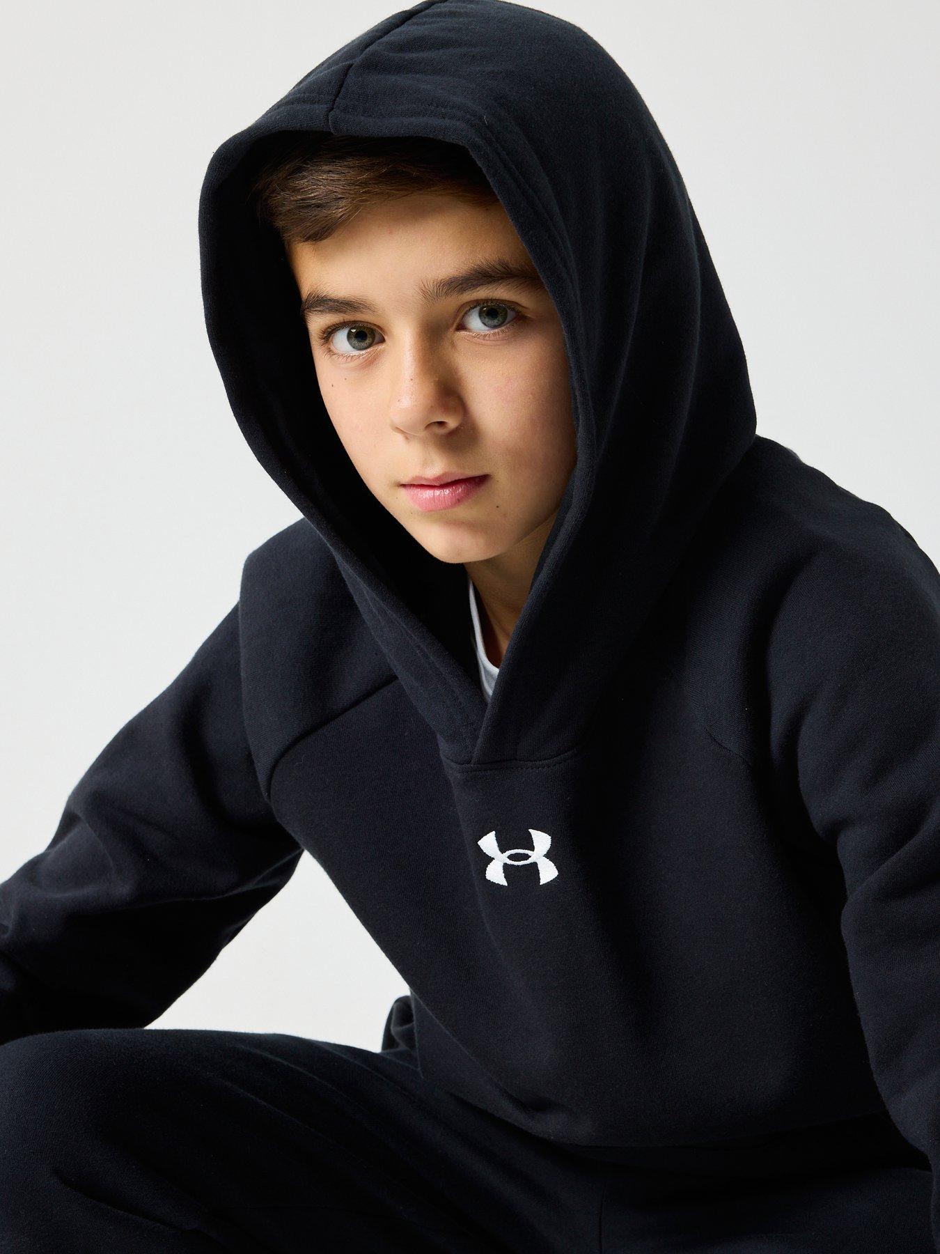 Image 4 of 6 of UNDER ARMOUR Boys Rival Fleece Hoodie - Black/White