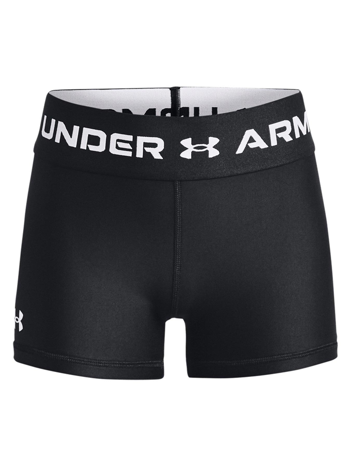 UNDER ARMOUR Girls Challenger Knit Shorts - Black/White