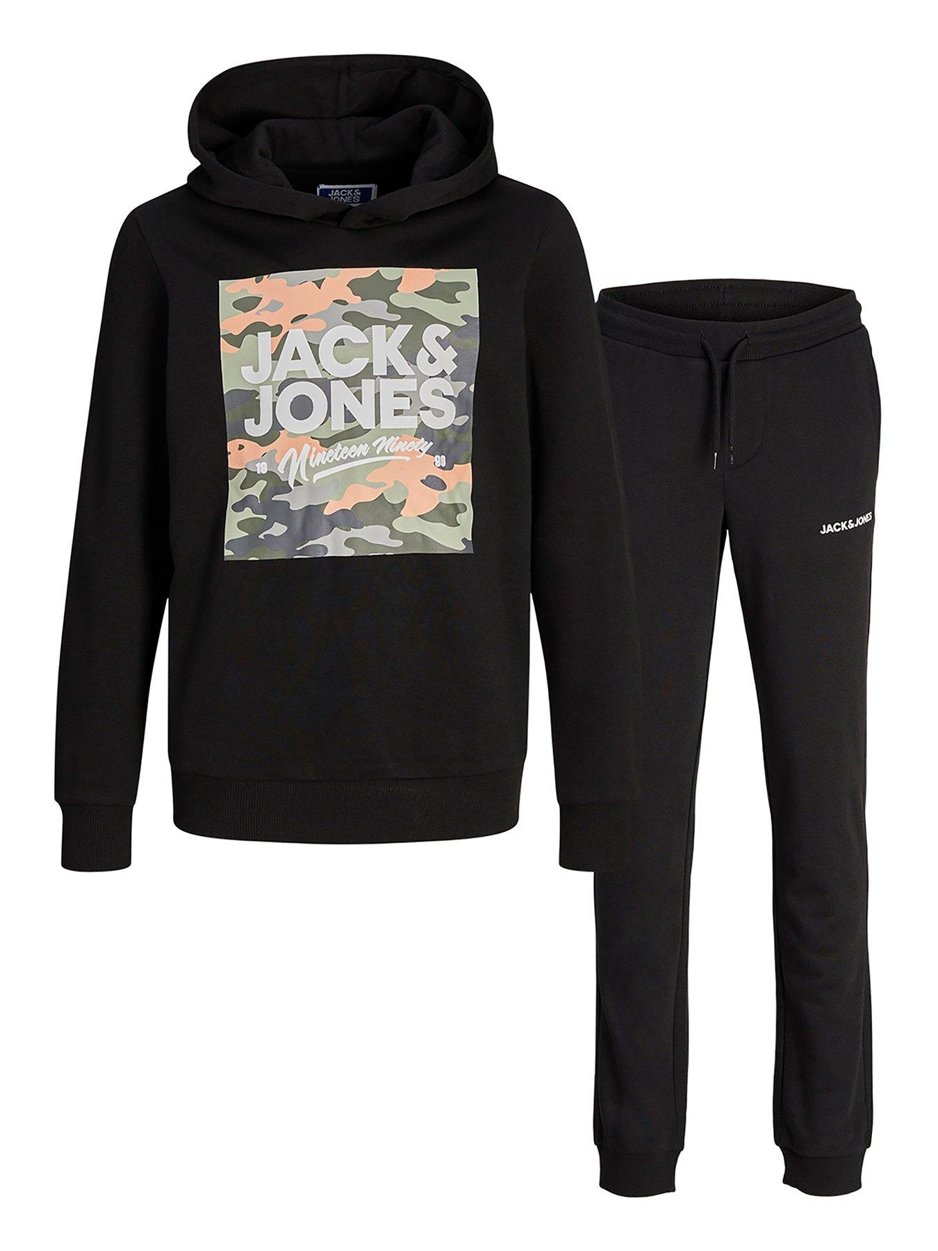 Jack & Jones Junior Boys Pete Sweat Tracksuit - Black | very.co.uk