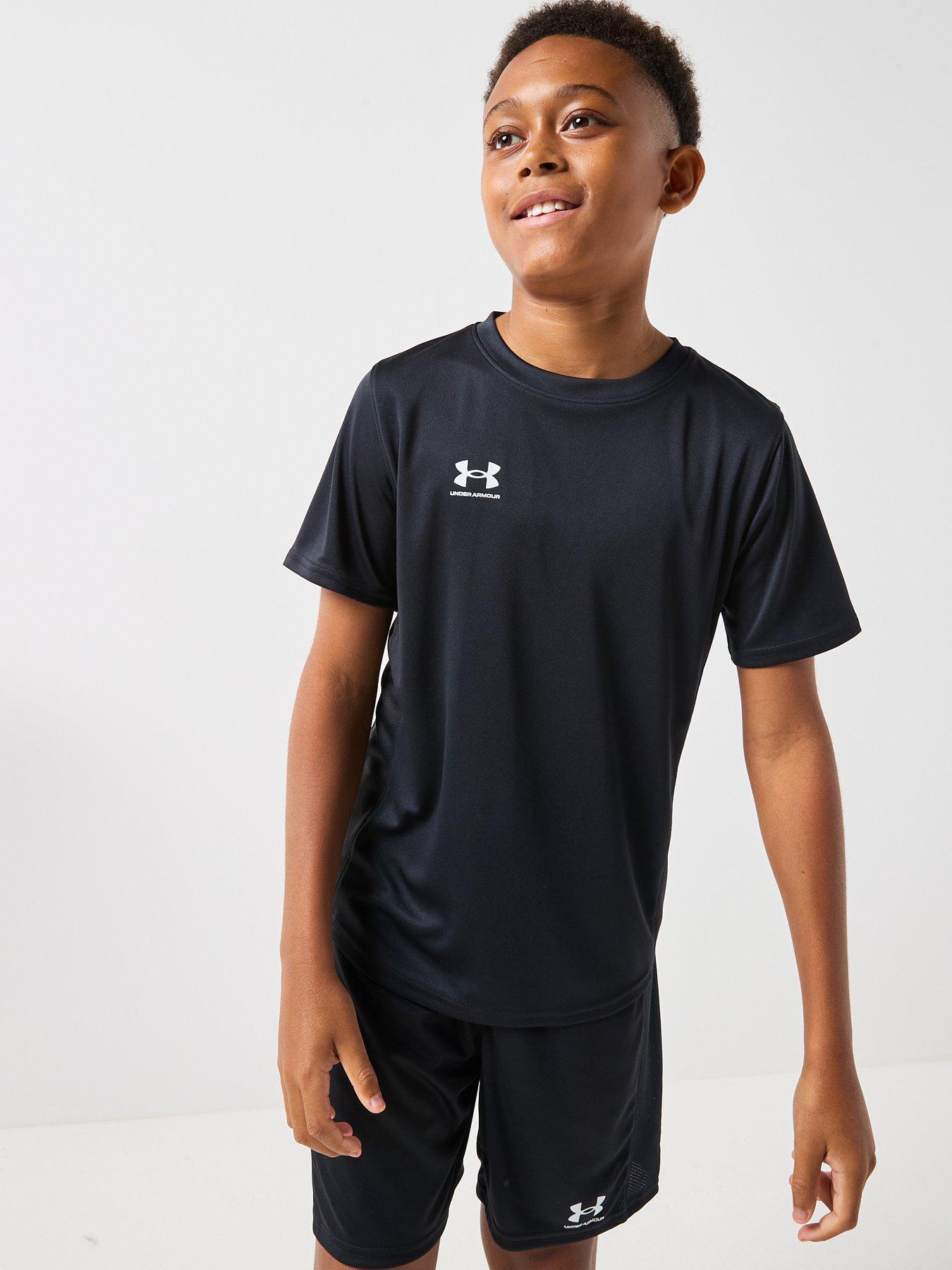 Image 1 of 6 of UNDER ARMOUR Boys Challenger Short Sleeve Tee - Black/White