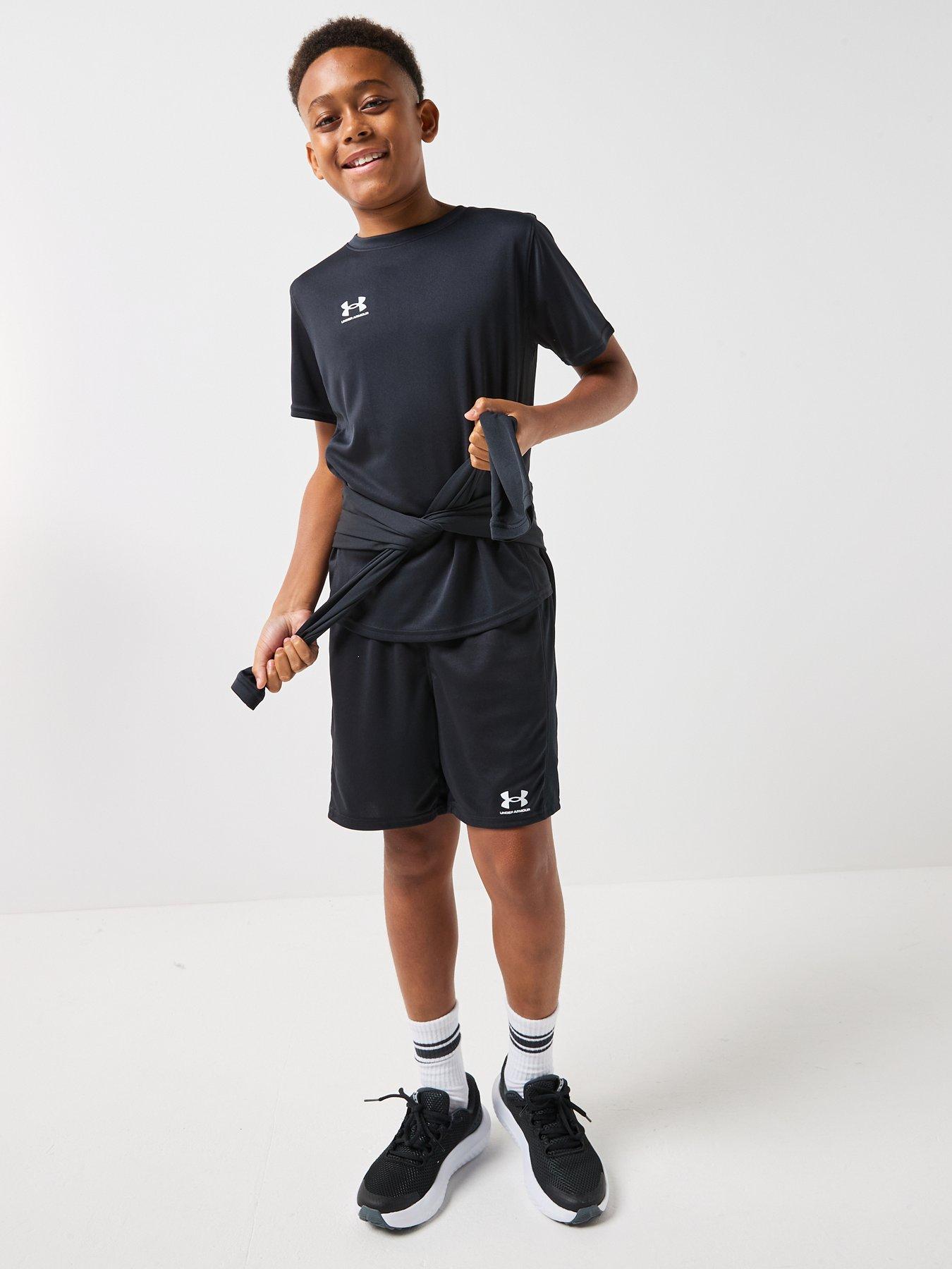 Image 3 of 6 of UNDER ARMOUR Boys Challenger Short Sleeve Tee - Black/White
