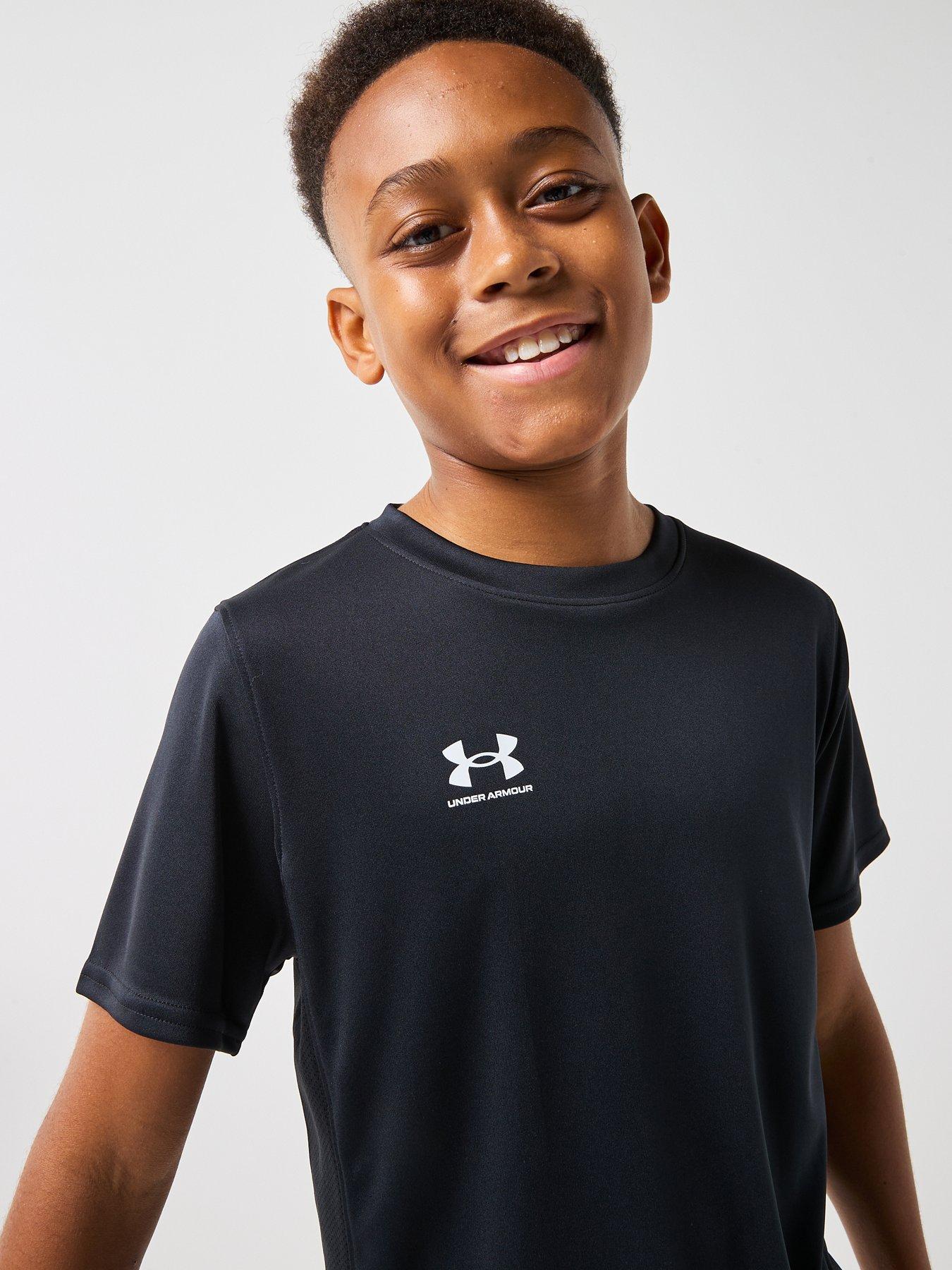 Image 4 of 6 of UNDER ARMOUR Boys Challenger Short Sleeve Tee - Black/White