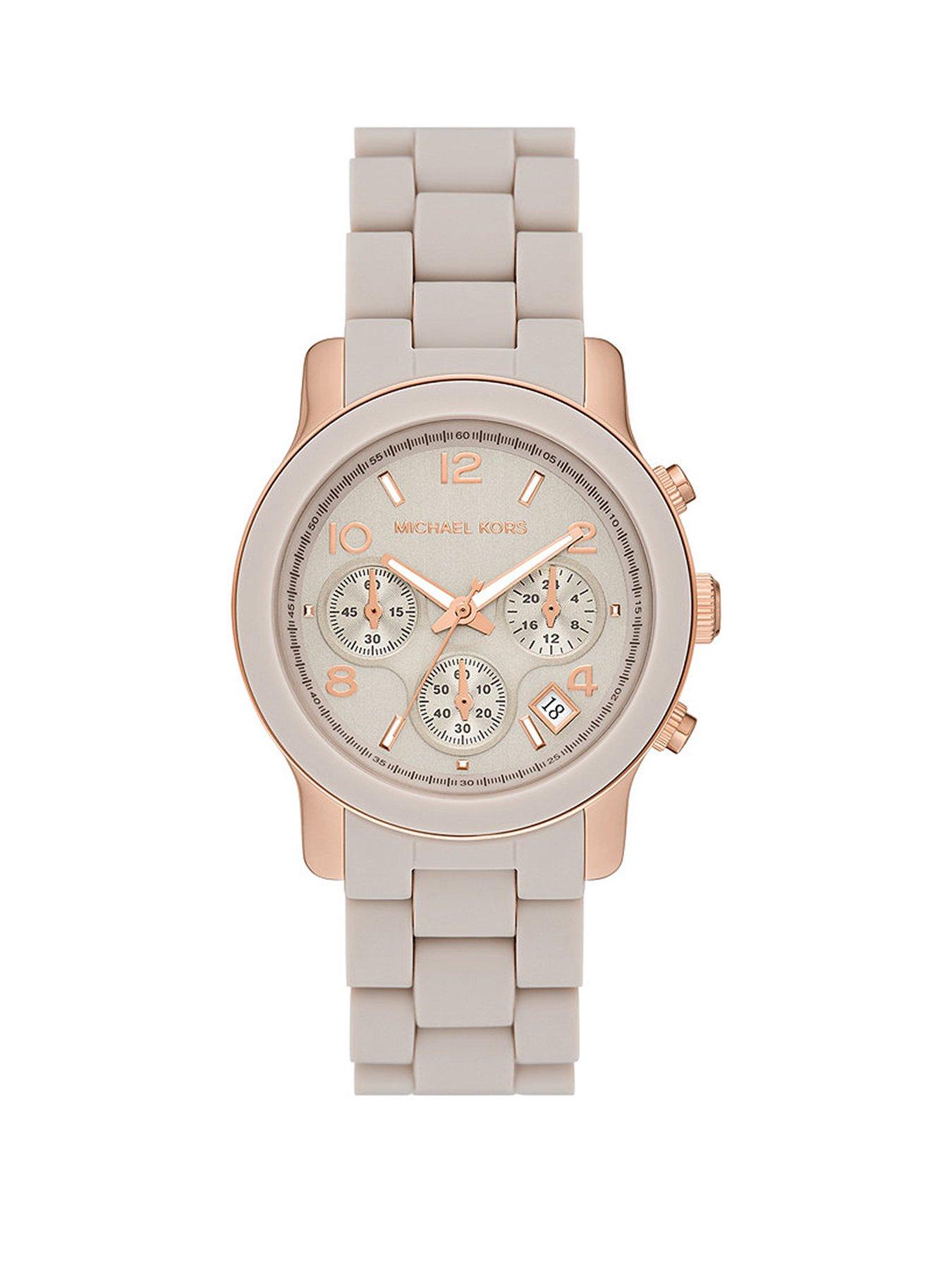 Michael kors watch black best sale rose gold