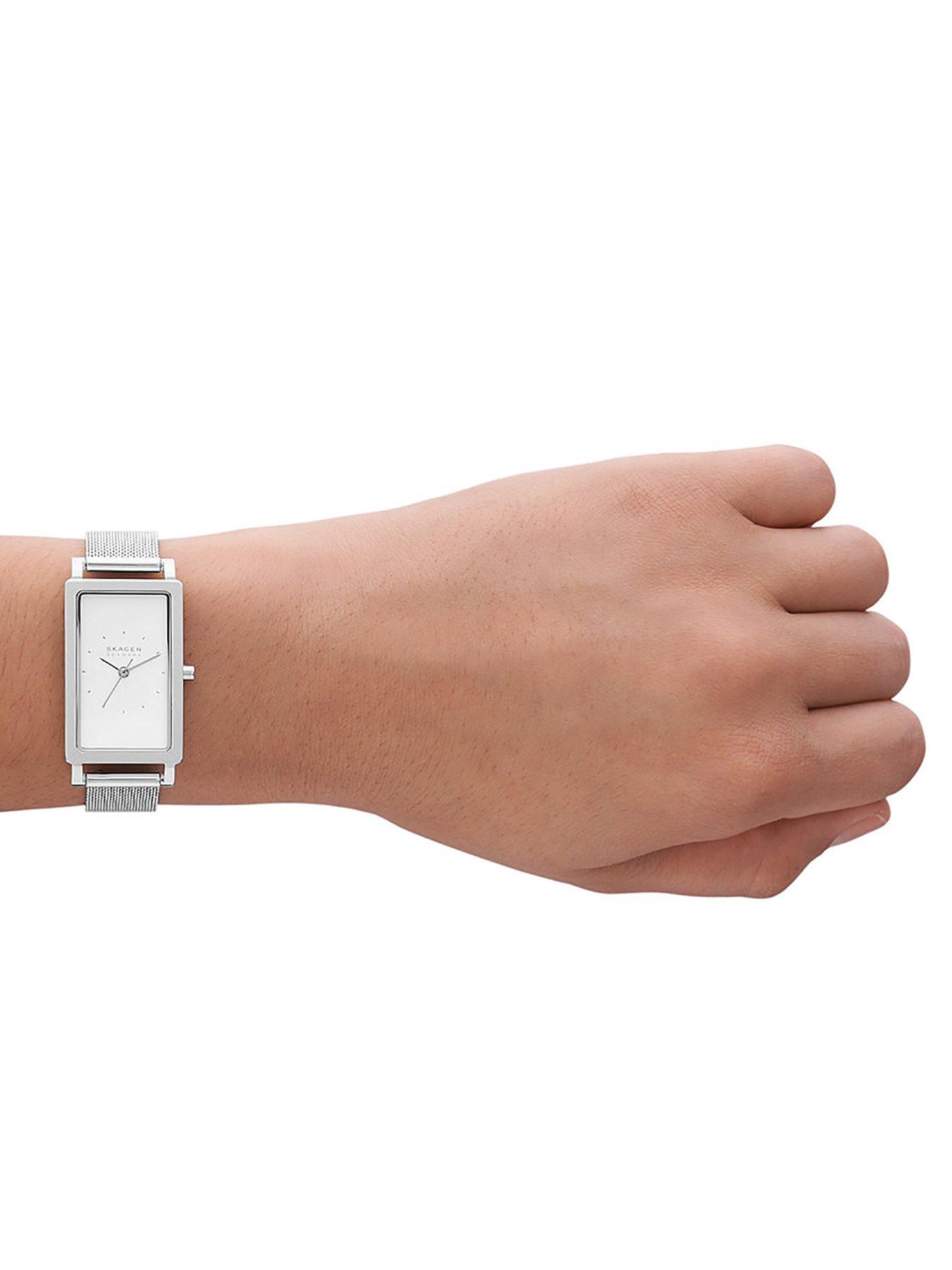 Skagen silver best sale mesh watch