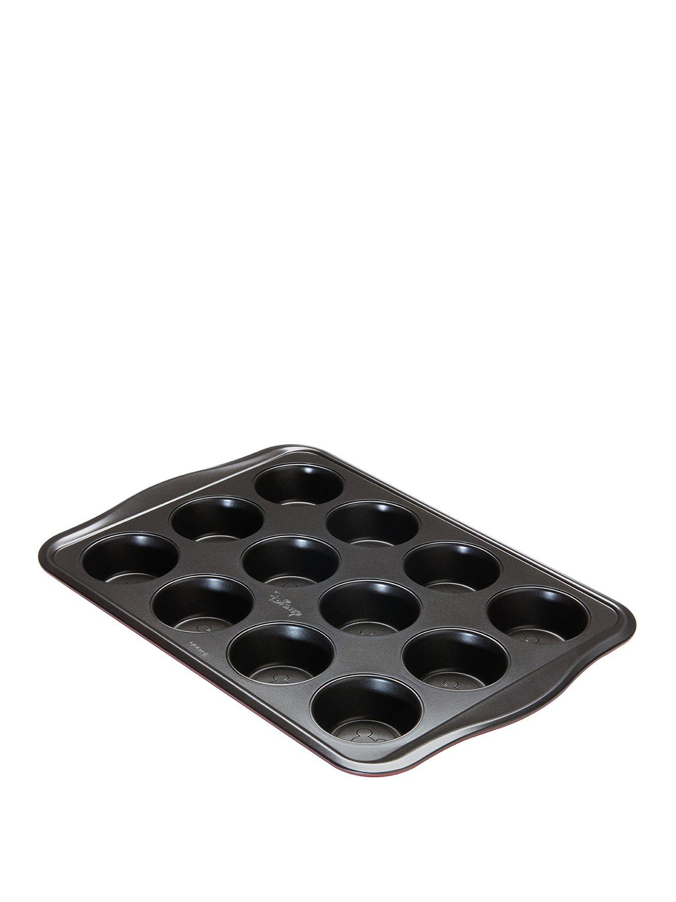 Product photograph of Prestige Disney Bake With Mickey Mouse Non-stick 12 Cup Muffin Tray - Red Amp Black from very.co.uk