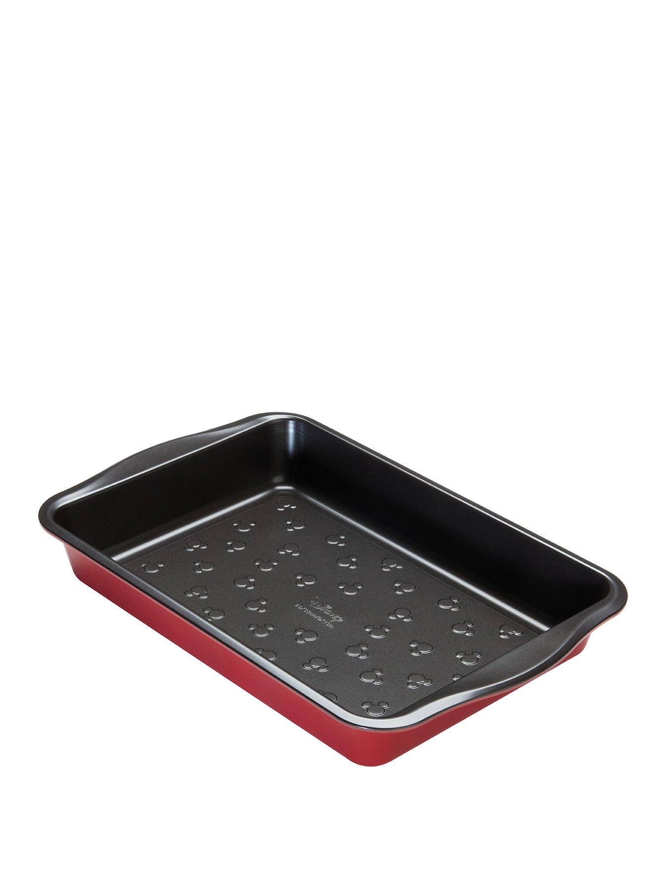 Disney Bake with Mickey Mouse Non Stick 33 x 23 cm Baking Tray - Red  &  Black