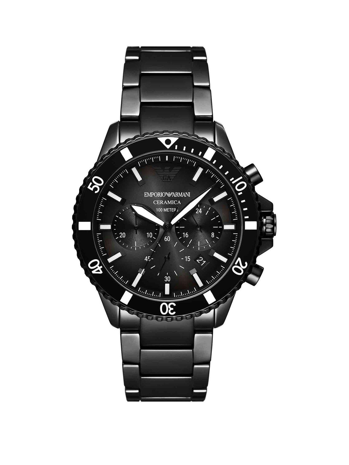 Emporio Armani Chronograph Black Ceramic Watch