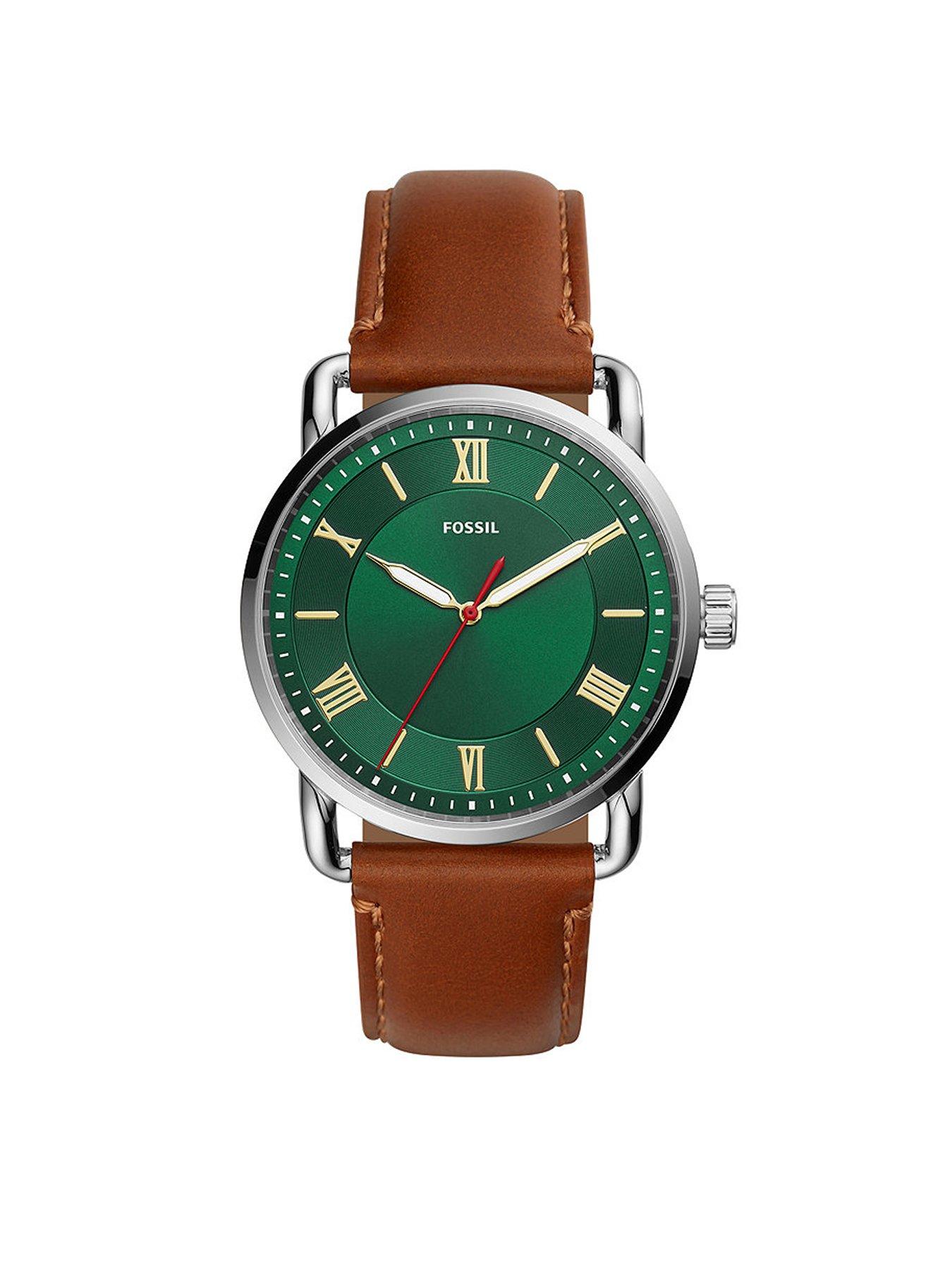 fossil-copeland-green-dial-brown-strap-fossil-watch