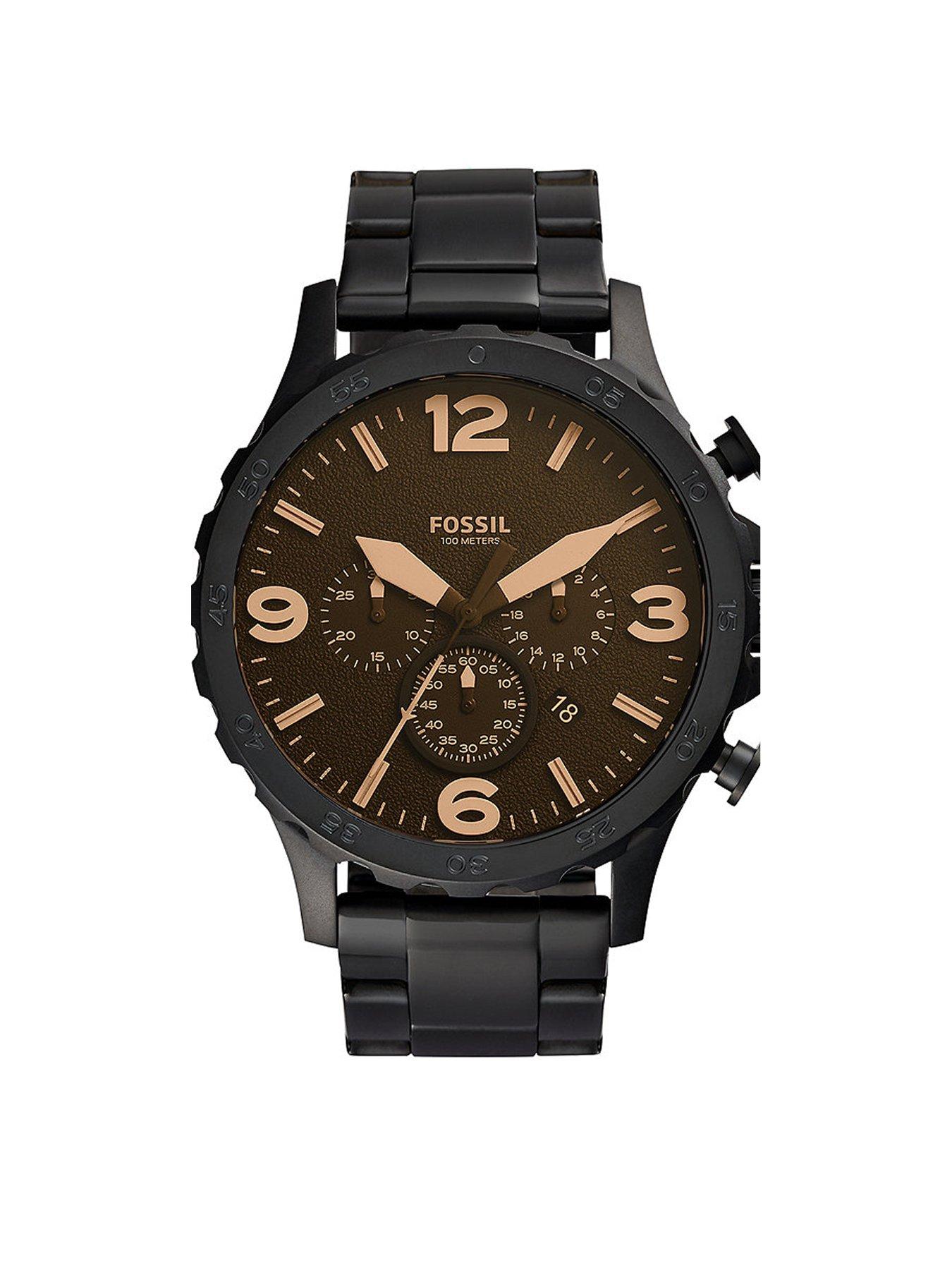 Product photograph of Fossil Nate Mens Watch from very.co.uk