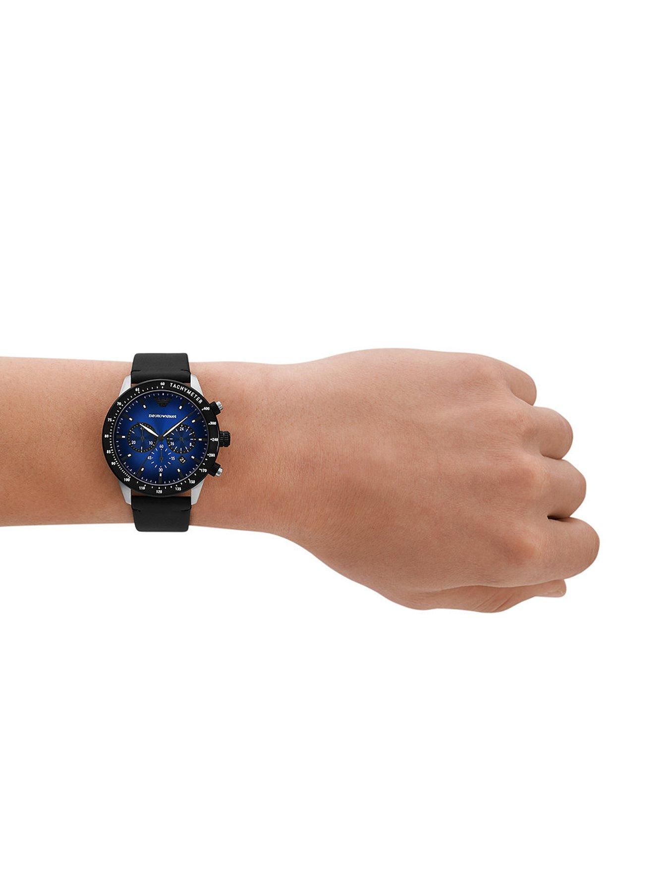 Armani blue rubber on sale strap watch