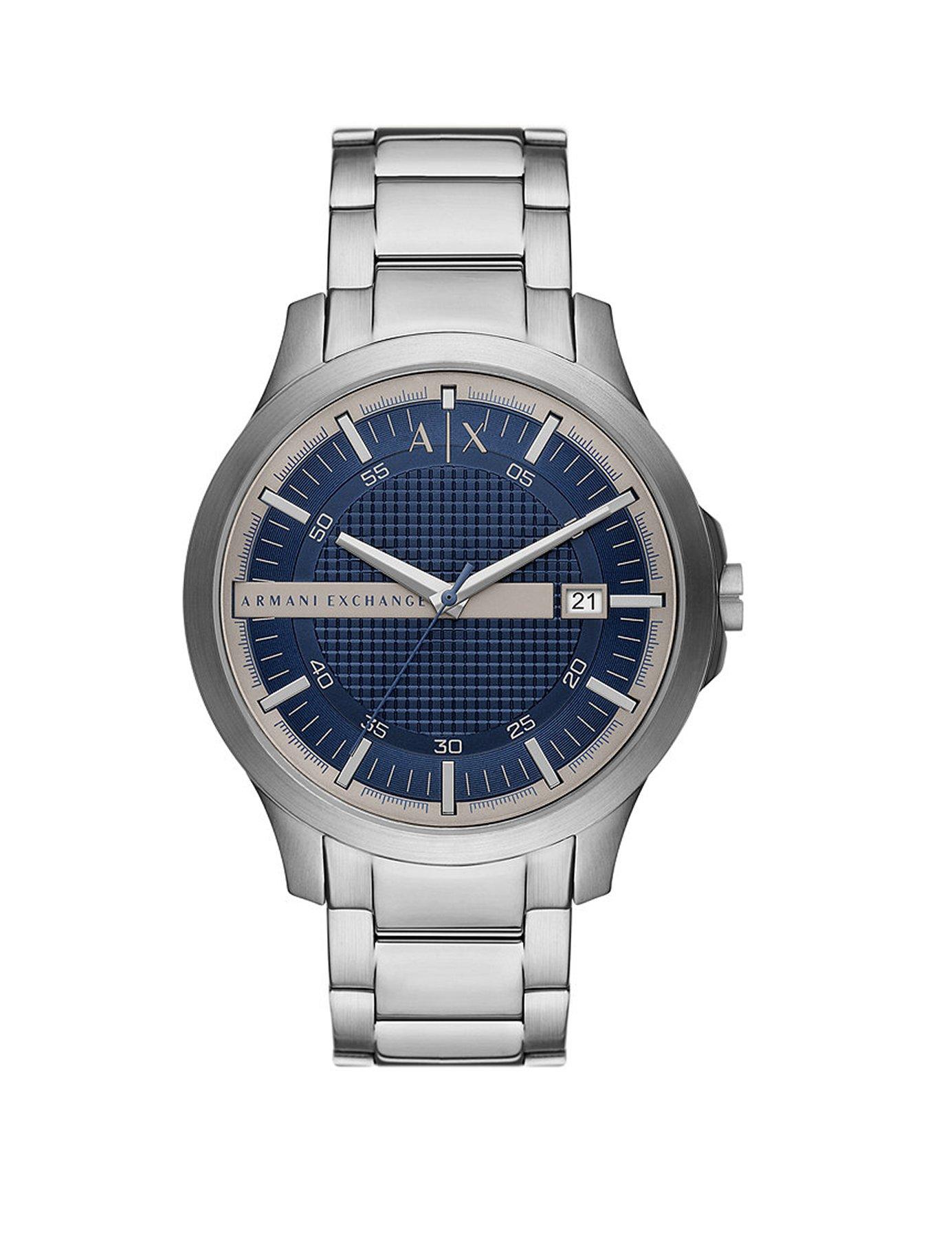 Product photograph of Armani Exchange Hampton Mens Stainless Steel Watch from very.co.uk