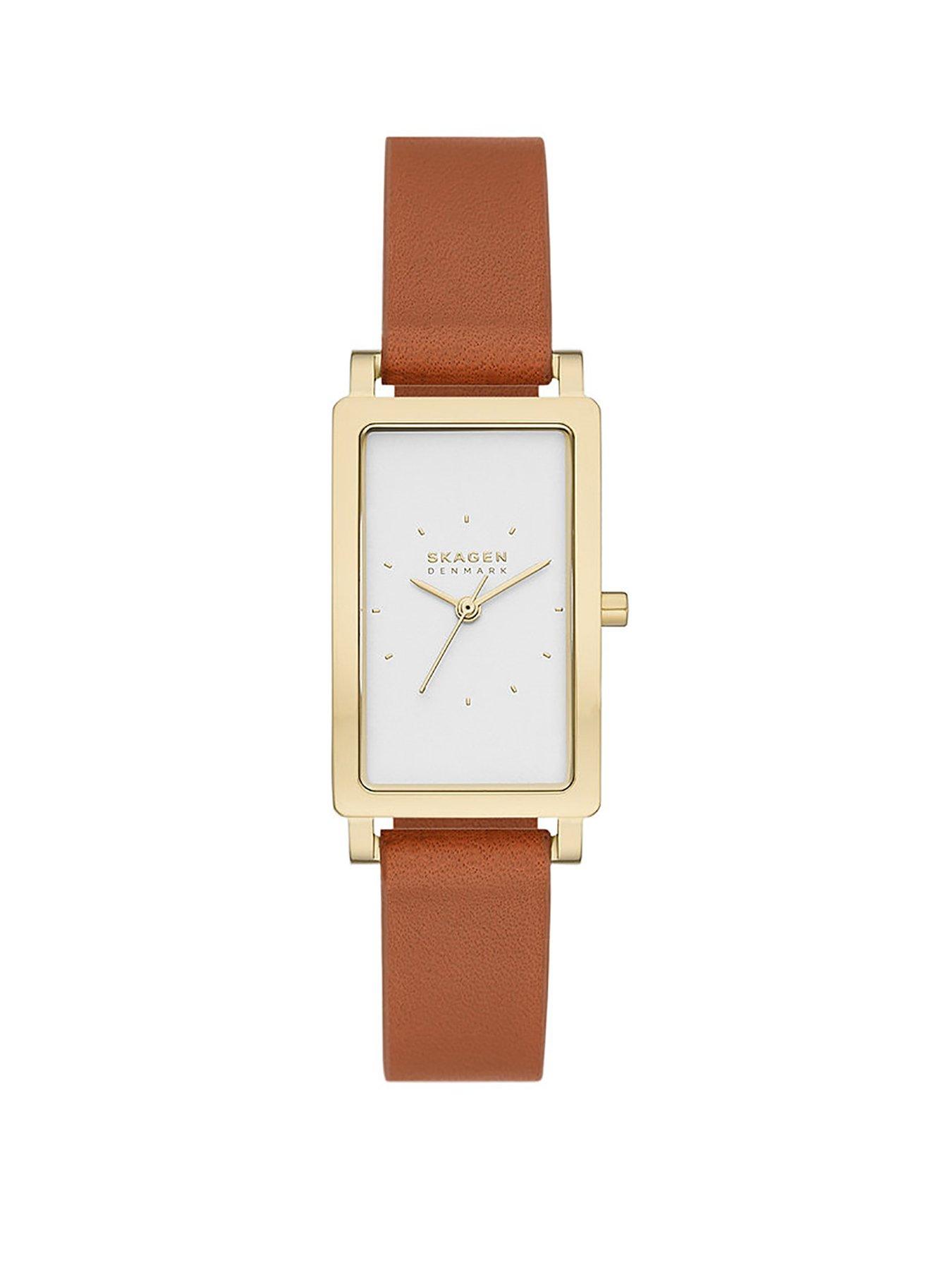 skagen-hagen-brown-leather-strap-watch