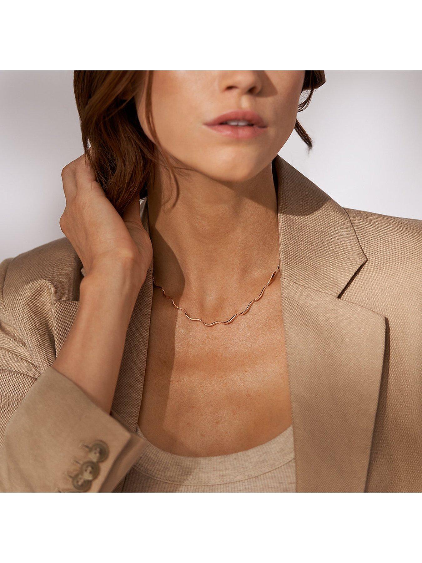 Skagen rose gold on sale necklace