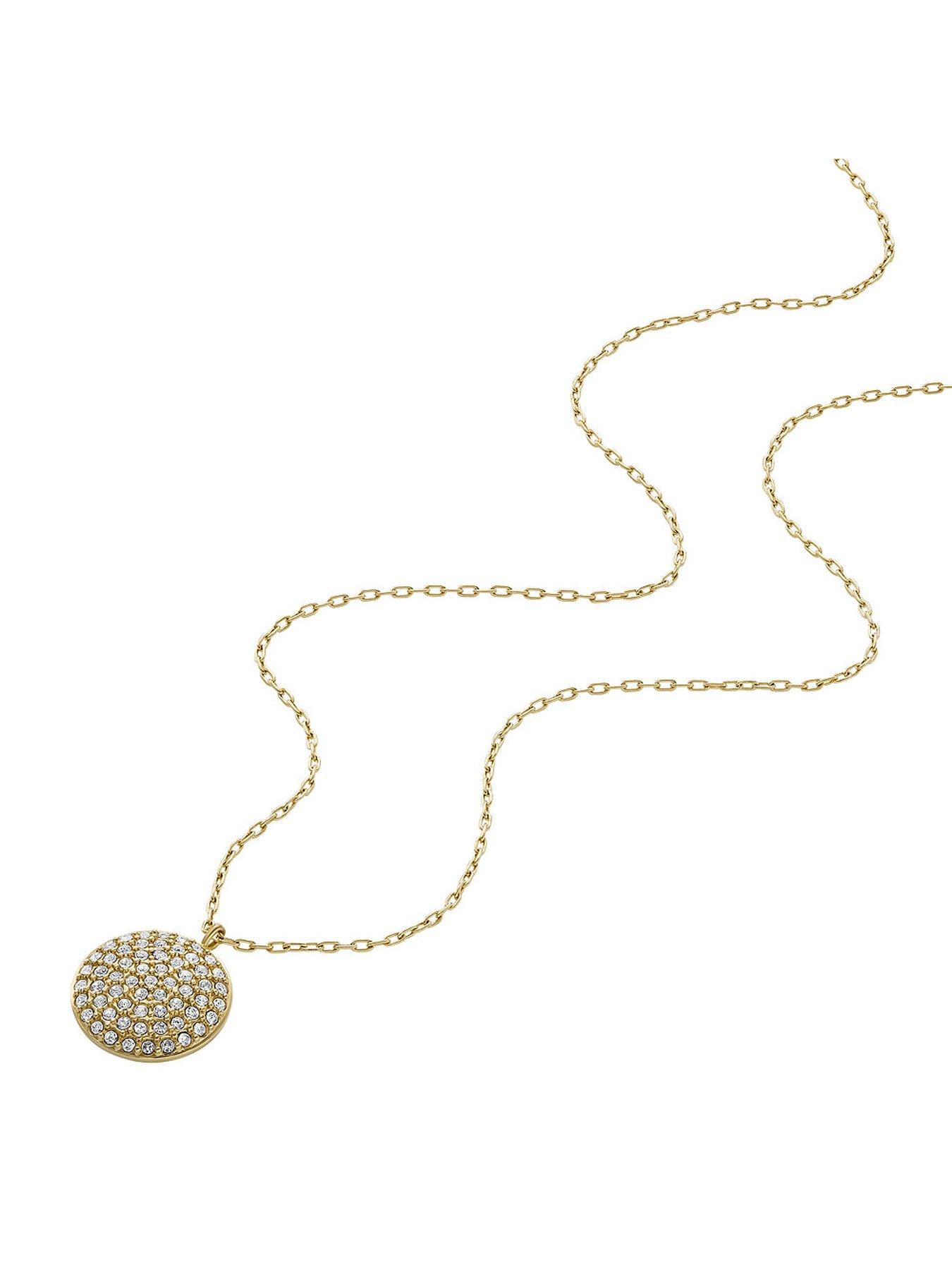 Fossil Sadie Clear Glass Crystal Necklace | Very.co.uk