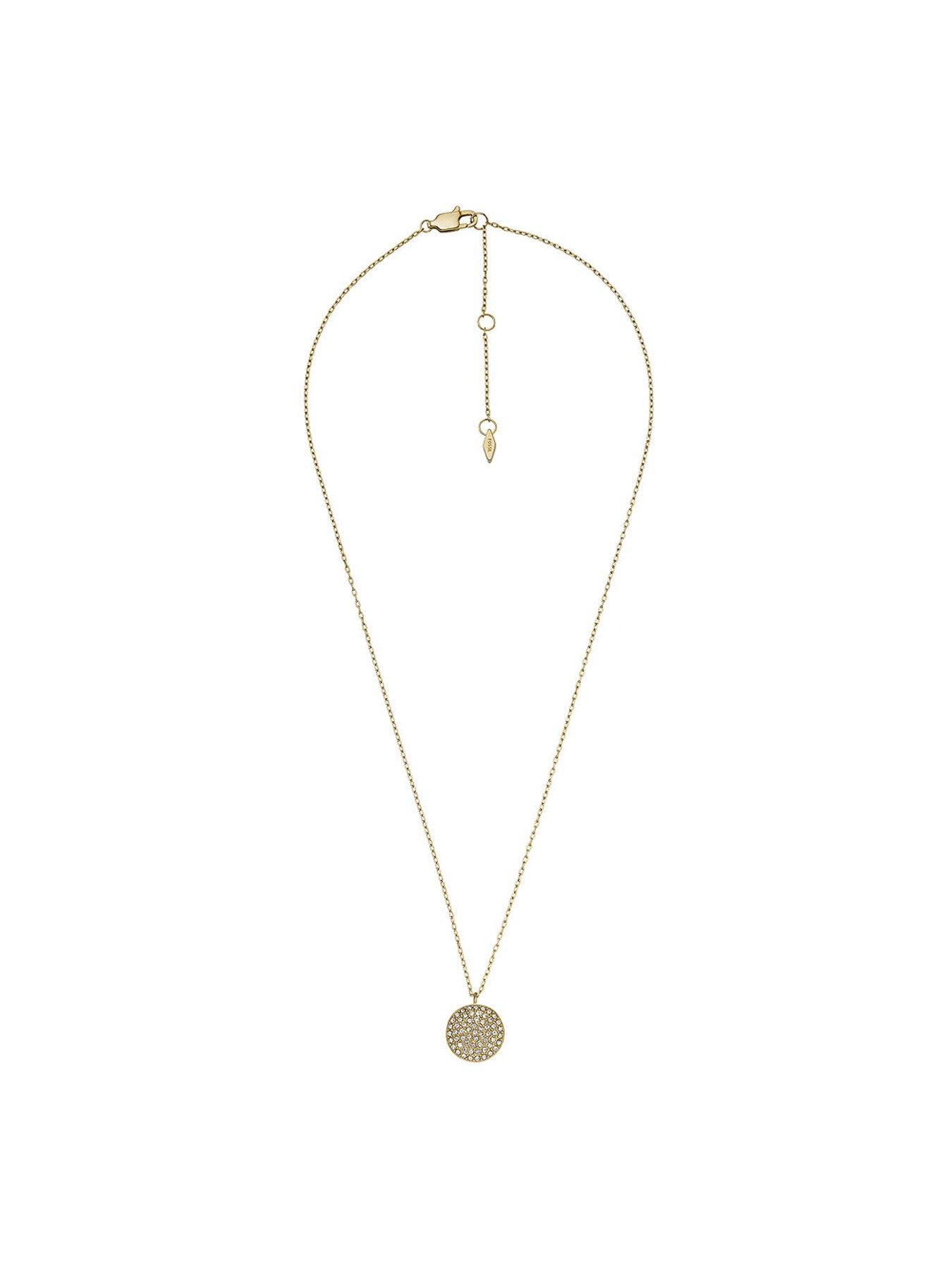 Fossil Sadie Clear Glass Crystal Necklace | Very.co.uk