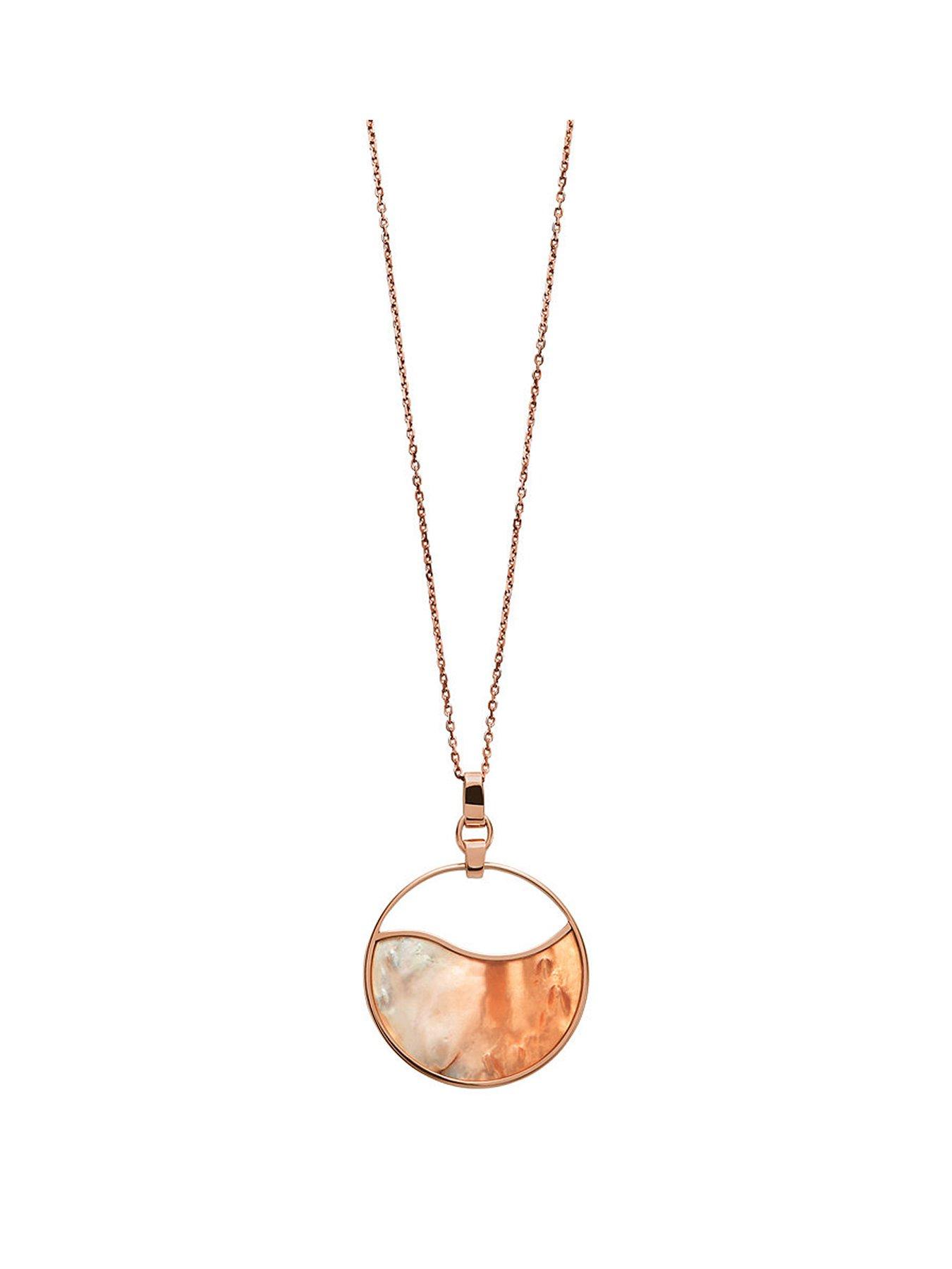 Product photograph of Skagen Agnethe Rose Gold Tone Ombre Necklace from very.co.uk