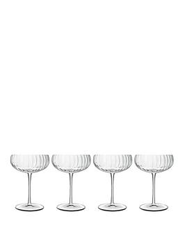 Product photograph of Luigi Bormioli Optica Collection 300 Ml Champagne Glasses Ndash Set Of 4 from very.co.uk