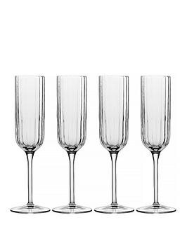 Product photograph of Luigi Bormioli Bach Set Of 4 Champagne Flute Glasses - 210ml from very.co.uk