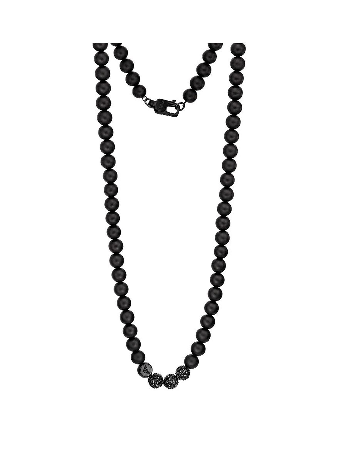 Emporio Armani Men's Beaded Necklace | very.co.uk