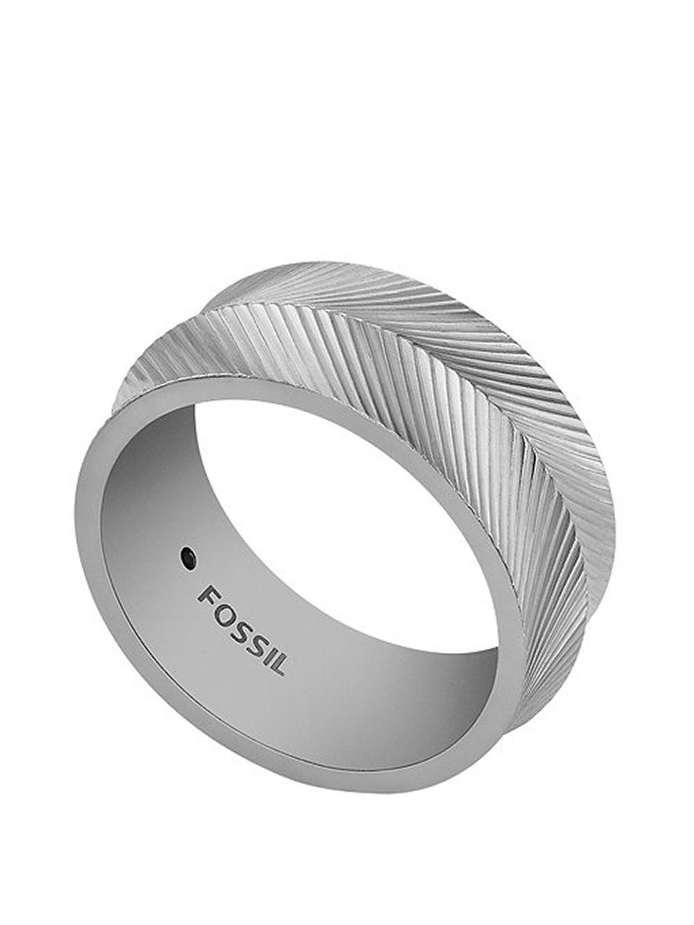 Mens Harlow Silver Tone Stainless Steel Ring