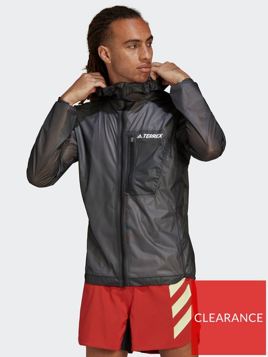 front image of adidas-terrex-mens-agravic-trail-rain-jacket-black