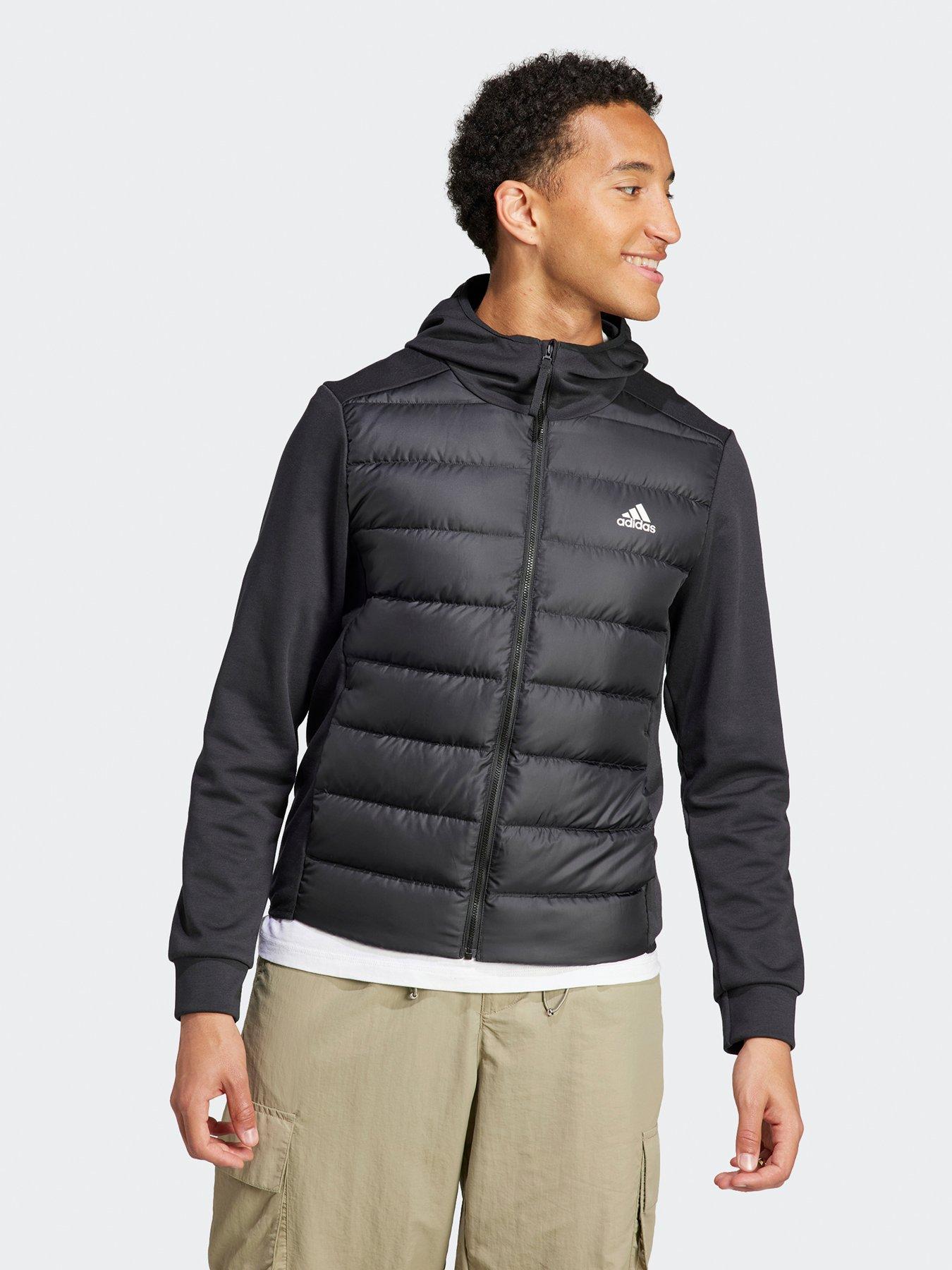 Image 1 of 4 of adidas Sportswear Essentials Down Hooded Jacket - Black