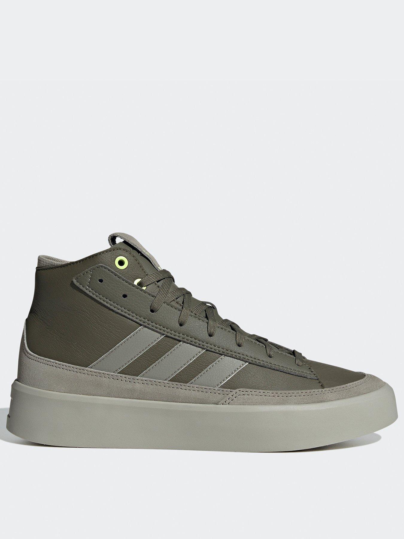 Grey leather hot sale adidas trainers