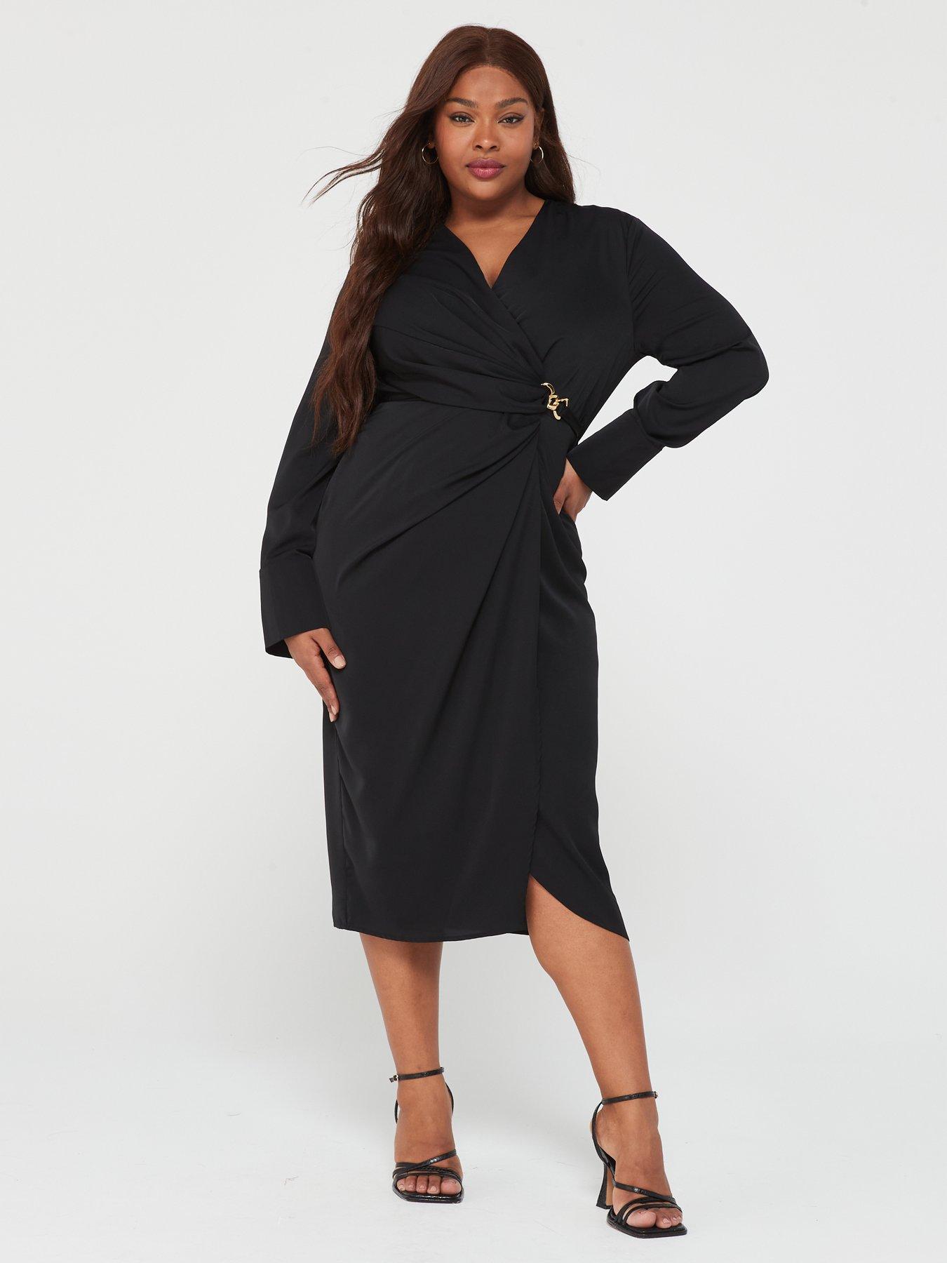 Black and gold wrap dress sale