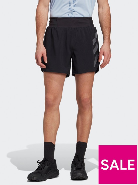 front image of adidas-terrex-mens-agravic-trail-short-black