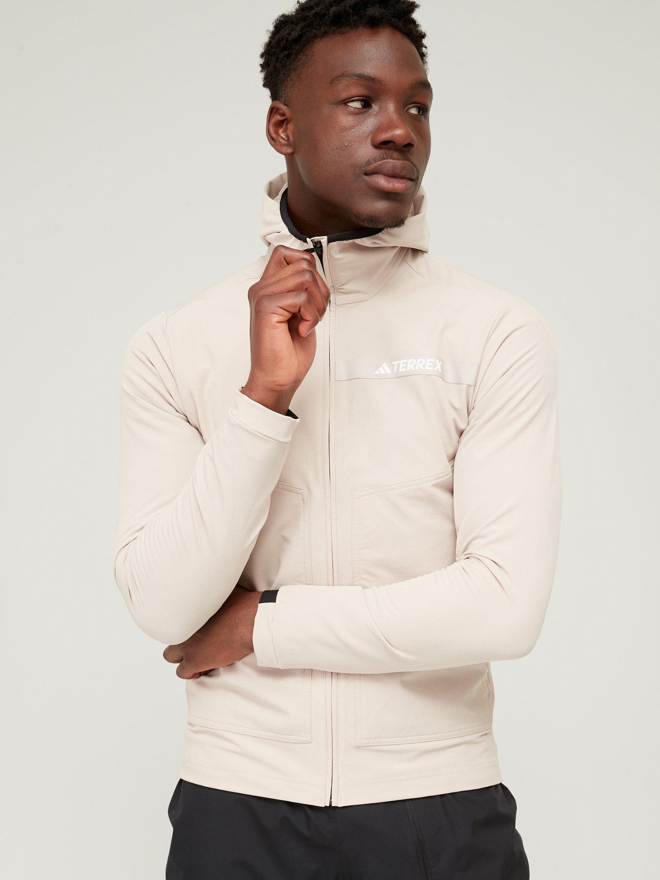 Adidas beige track jacket sale