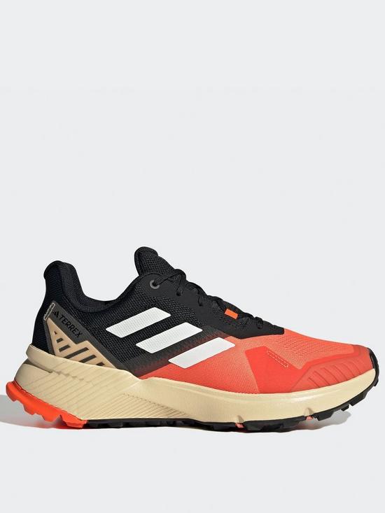 front image of adidas-terrex-mens-soulstride-trail-running-shoes-orange