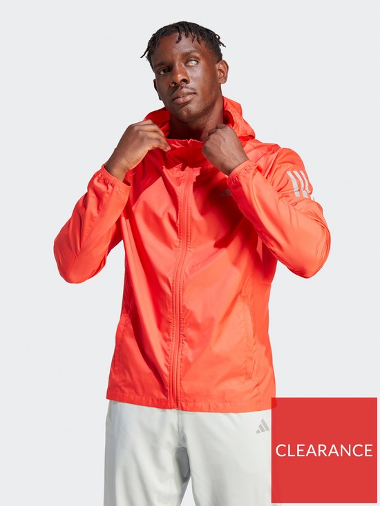 front image of adidas-own-the-run-running-jacket-red